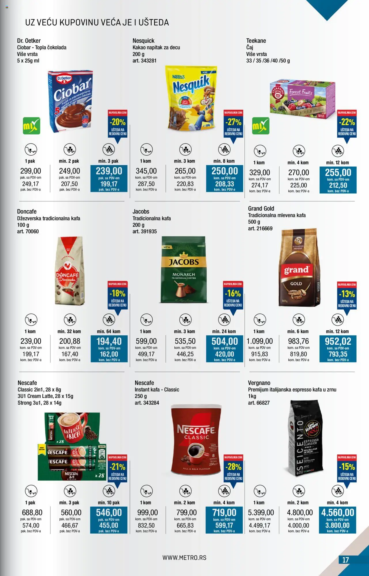 Metro katalog - važi od 01.10.2025 | Strana: 17 | Proizvode: Kafa u zrnu, Instant kafa, Dr. Oetker, Kafa
