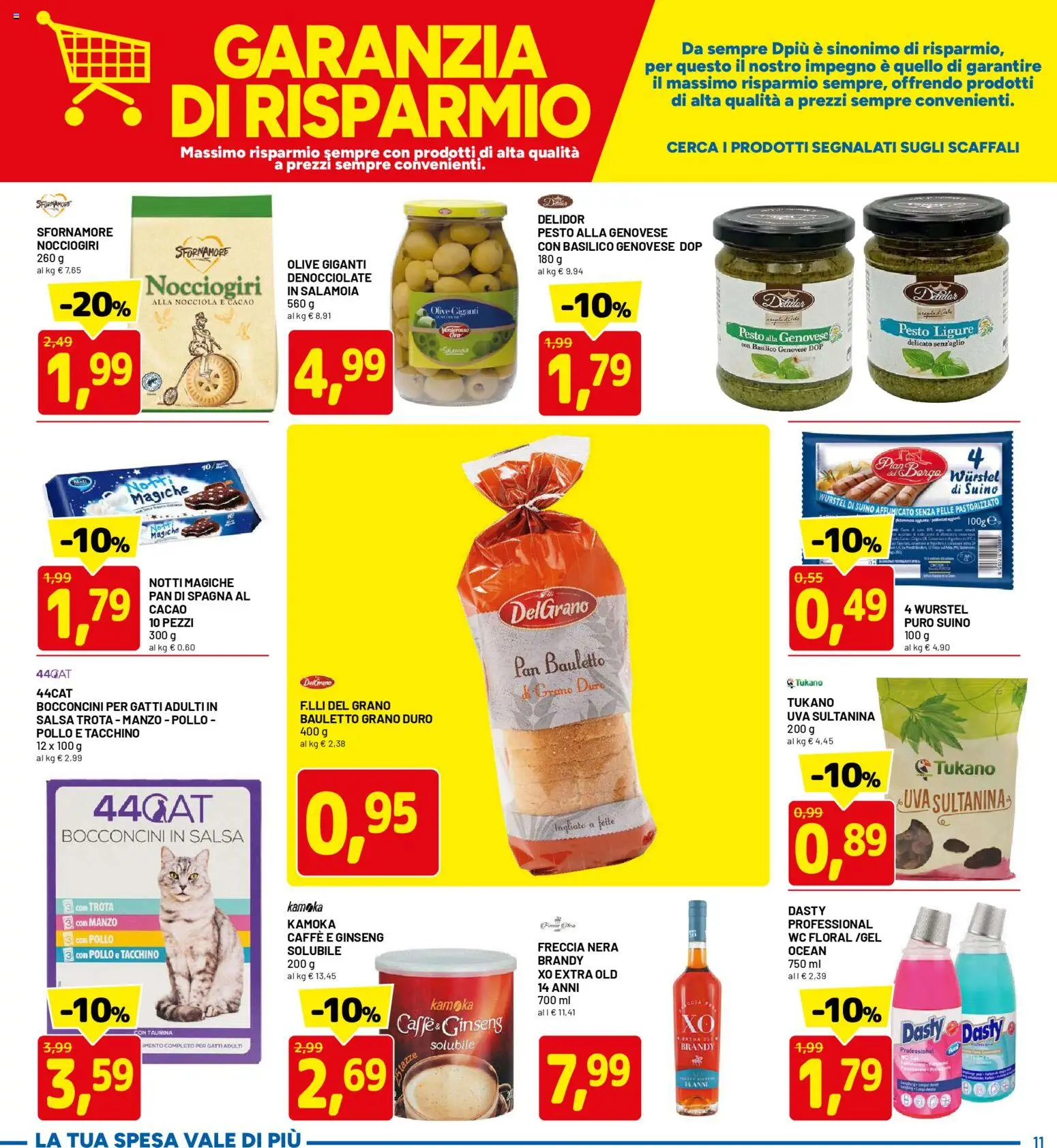 Volantino D Più del 23.02.2026 | Pagina: 11 | Prodotti: Manzo, Salsa, Wurstel, Basilico