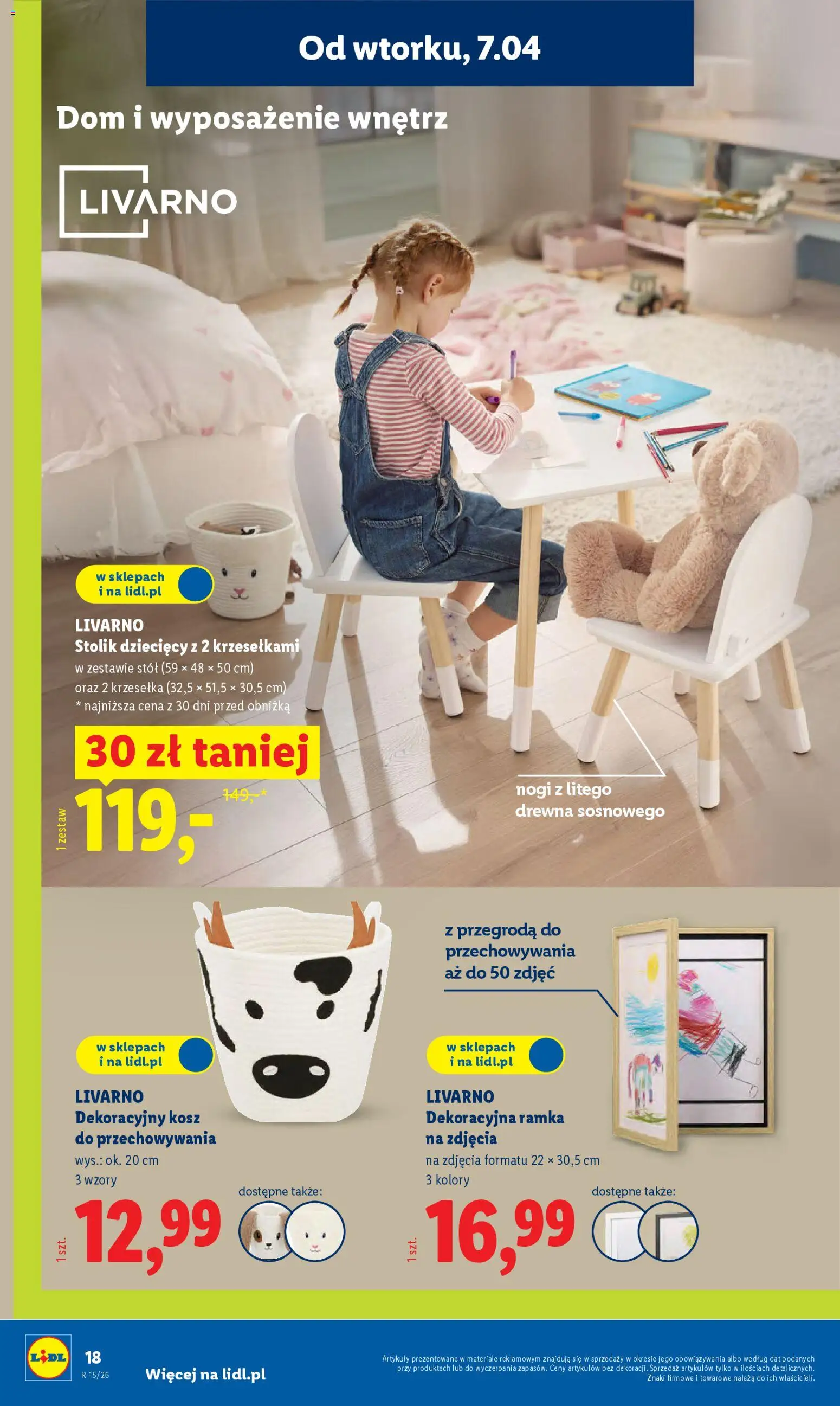 Lidl Katalog od 07.04.2026 | Strona: 20 | Produkty: Stół, Kosz, Ramka
