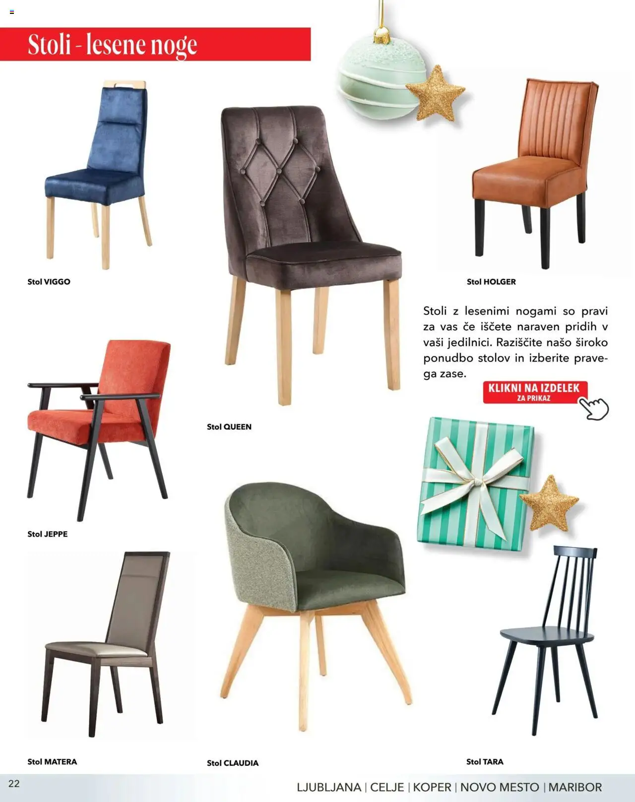 Harvey Norman katalog praznična jedilnica │ velja od 07.12.2023 | Stran: 22 | Izdelki: Stol