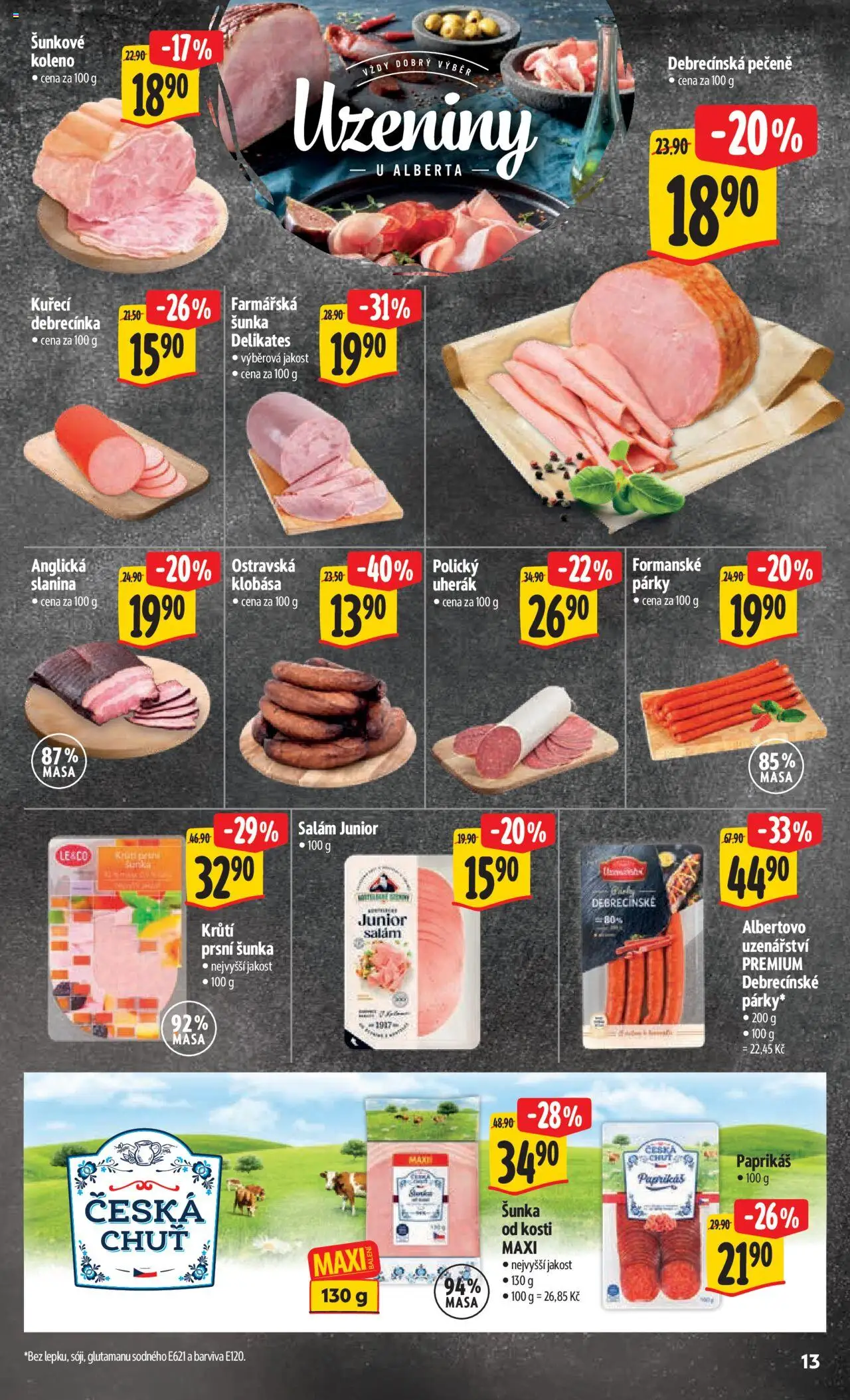 Albert leták - Hypermarket od 22.10.2025 | Strana: 22 | Produkty: Uherák, Šunka, Klobása, Slanina