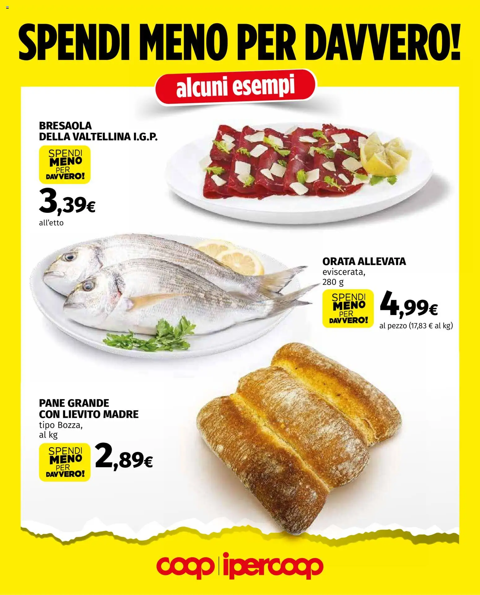 Volantino COOP del 01.04.2026 | Pagina: 2 | Prodotti: Pane, Bresaola, Orata