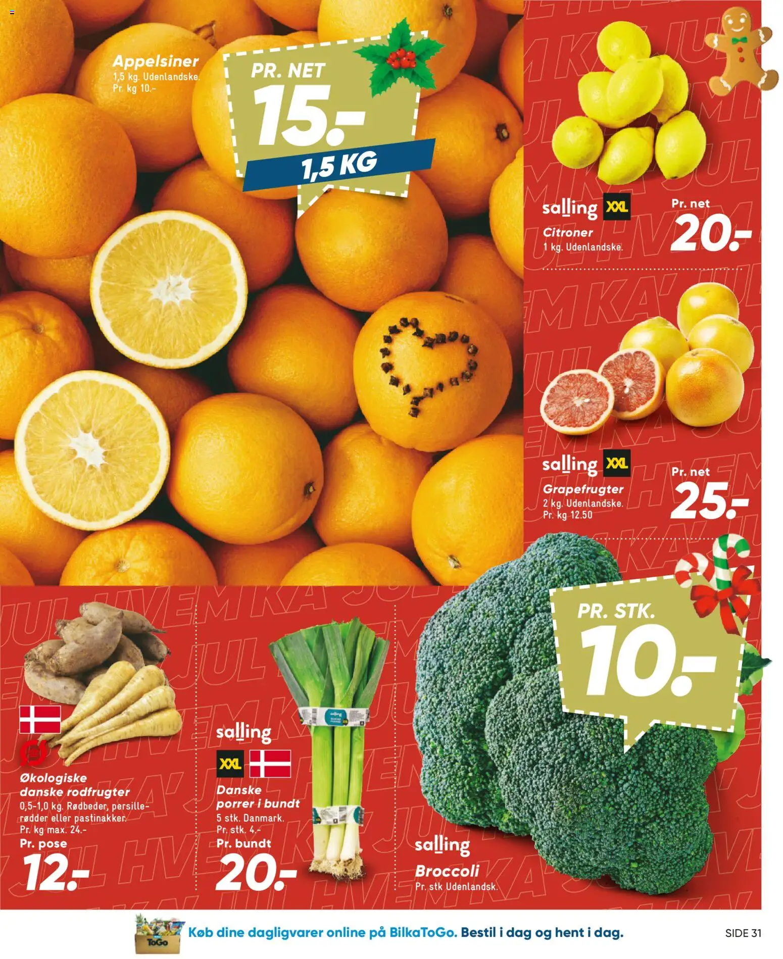Bilka tilbudsavis – gyldig fra 28.11.2025 | Side: 34 | Produkter: Appelsiner, Citroner, Porrer, Persille