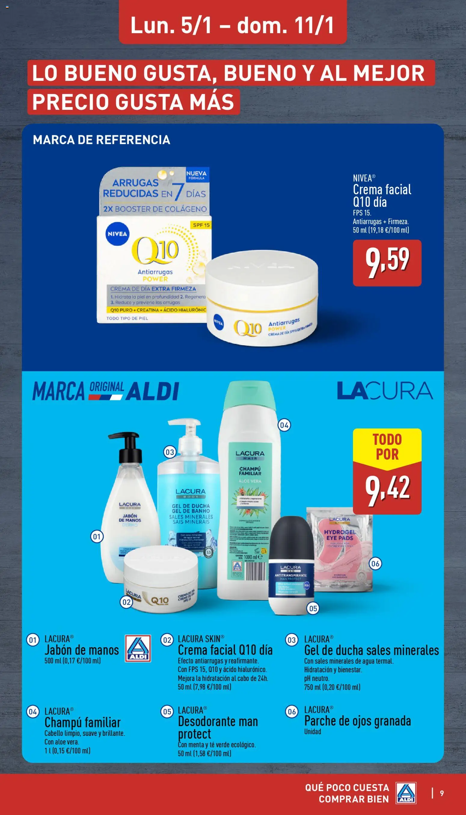 Aldi folleto Baleares │ válido desde el 05.01.2026 | Página: 9 | Productos: Jabón, Té, Crema de día, Ducha