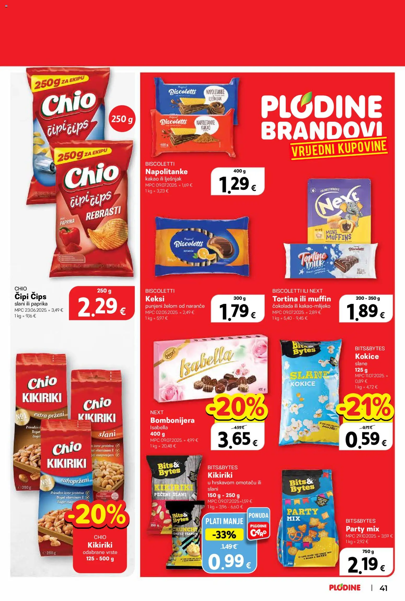 Plodine katalog | vrijedi od 18.03.2026 | Stranica: 41 | Proizvodi: Keksi, Lješnjak, Kikiriki, Kakao