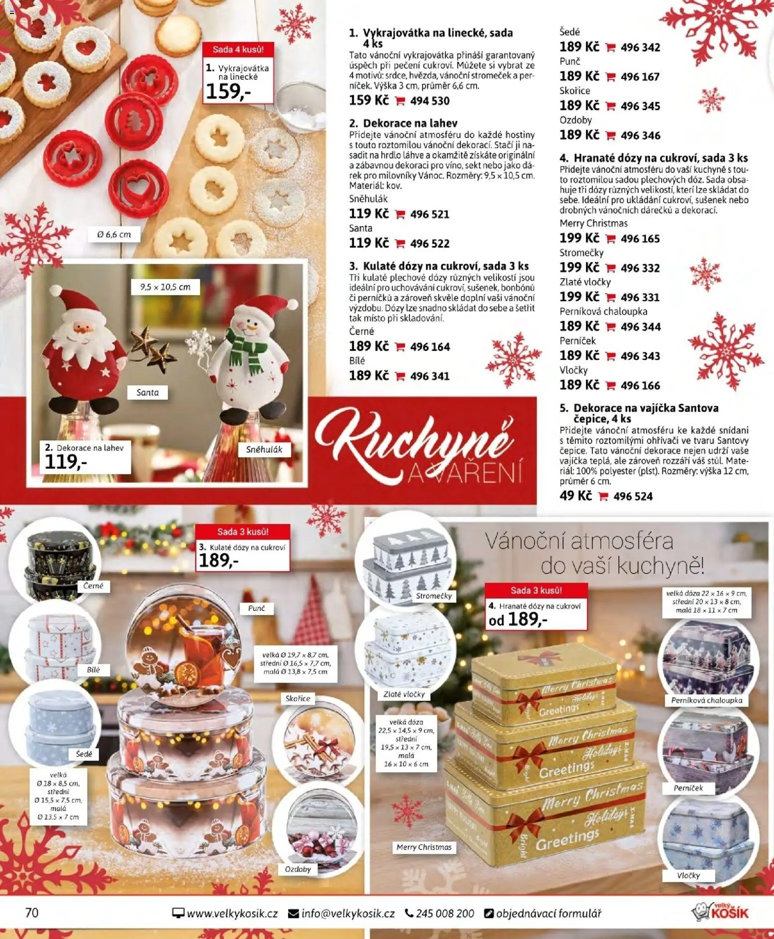 Velký Košík katalog listopad 2025 od 01.11.2025 | Strana: 70 | Produkty: Dózy, Plechové dózy, Vločky, Láhev