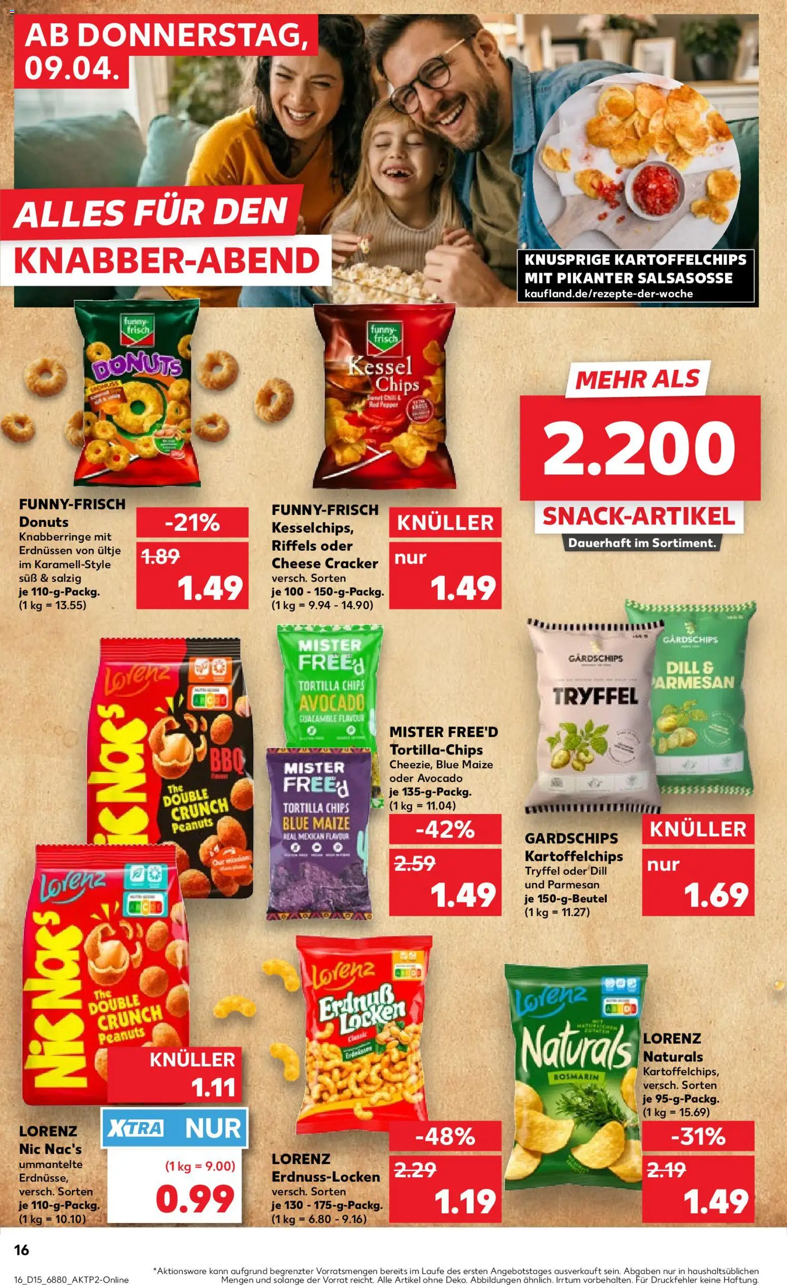 Kaufland Prospekt Völklingen	 – gültig ab 09.04.2026 | Seite: 16 | Produkte: Funny frisch, Donuts, Dill, Chips