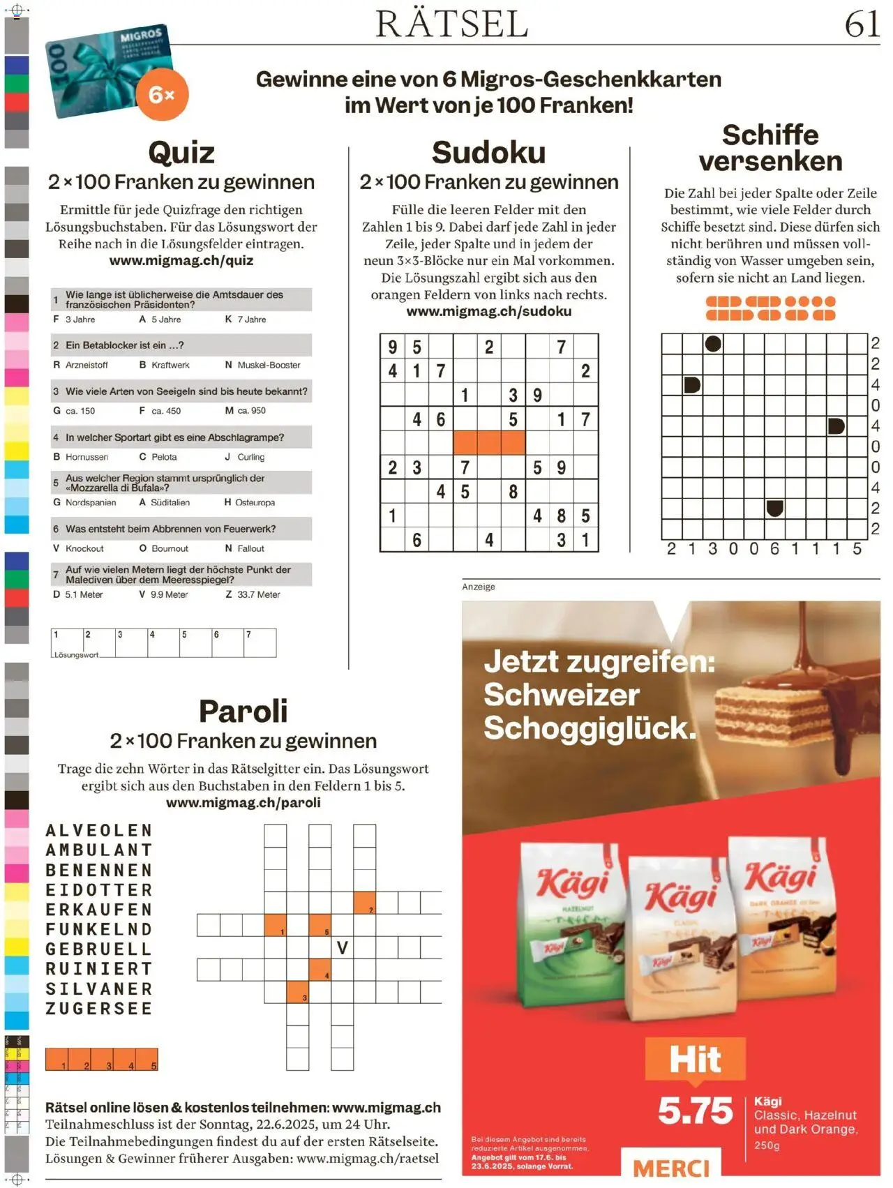 Migros Magazin ab 16.06.2025 | Seite: 61 | Produkte: Orangen, Wasser