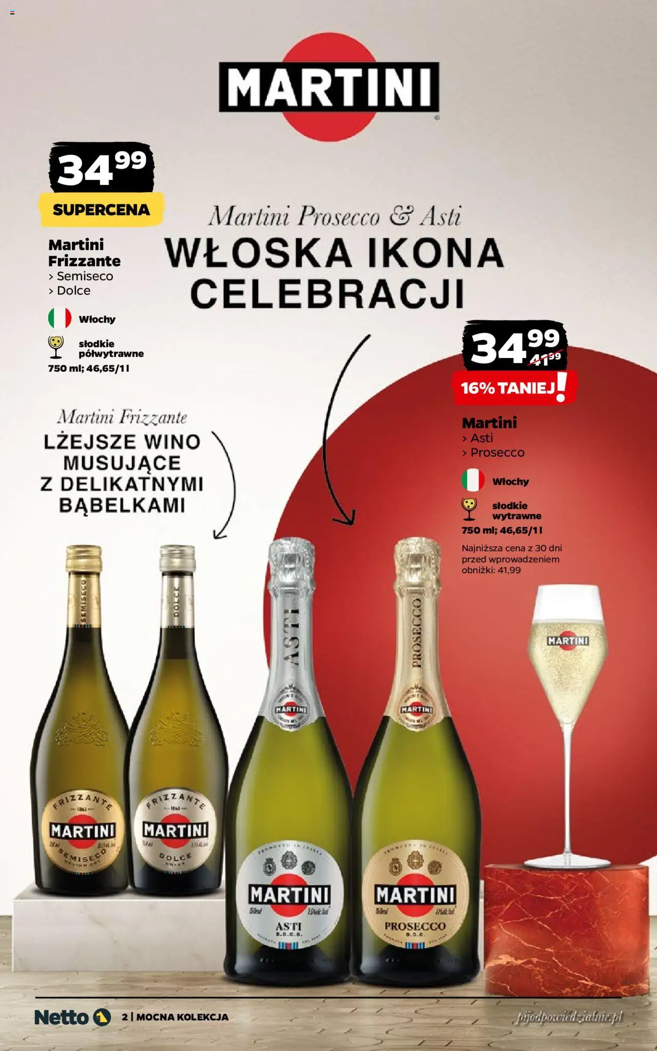 Netto gazetka - Mocna Kolekcja od 01.07.2025 | Strona: 2 | Produkty: Martini, Martini prosecco, Wino, Prosecco