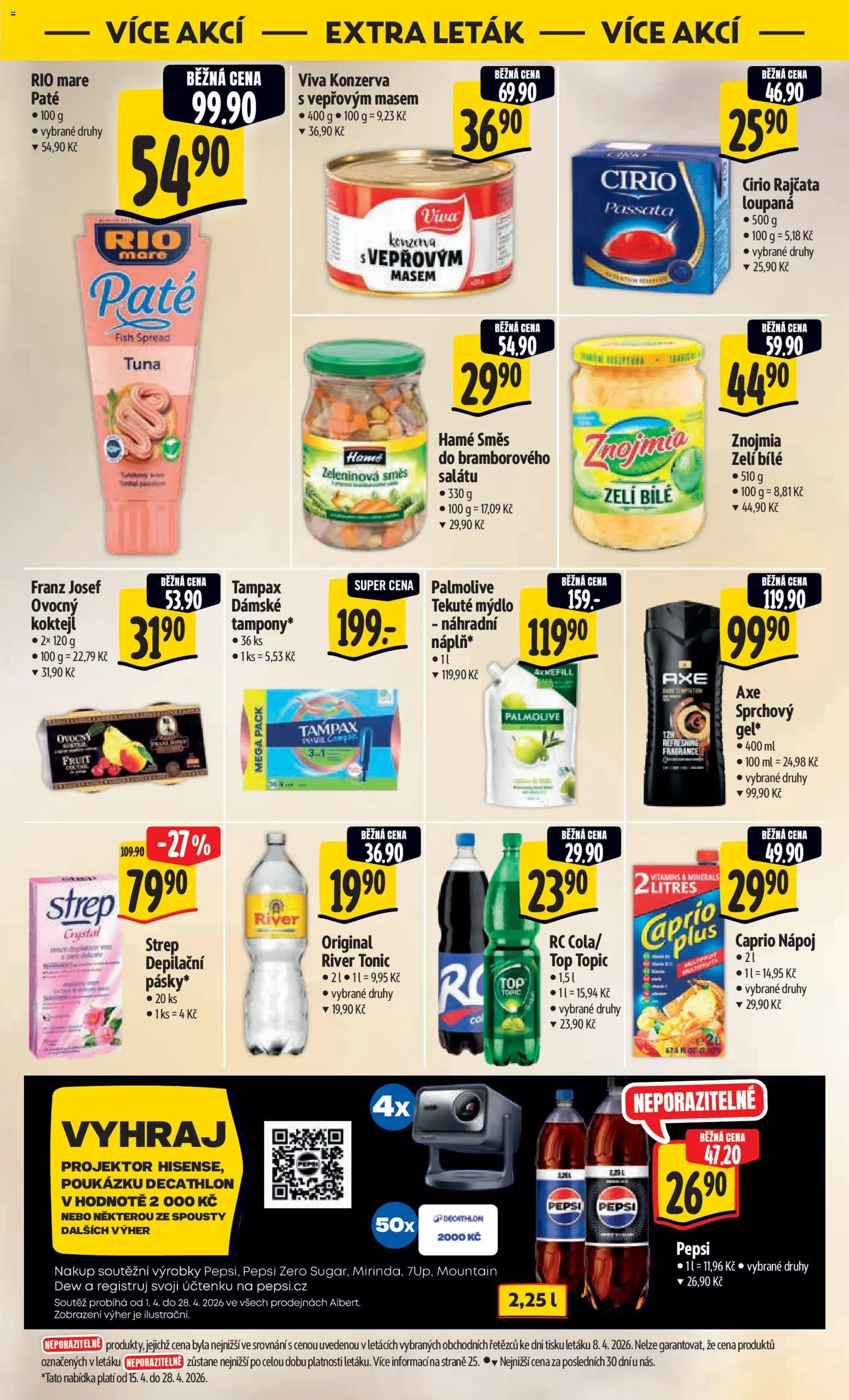 Albert leták - Hypermarket od 15.04.2026 | Strana: 44 | Produkty: Rajčata, Zelí, Pepsi Zero, Passata