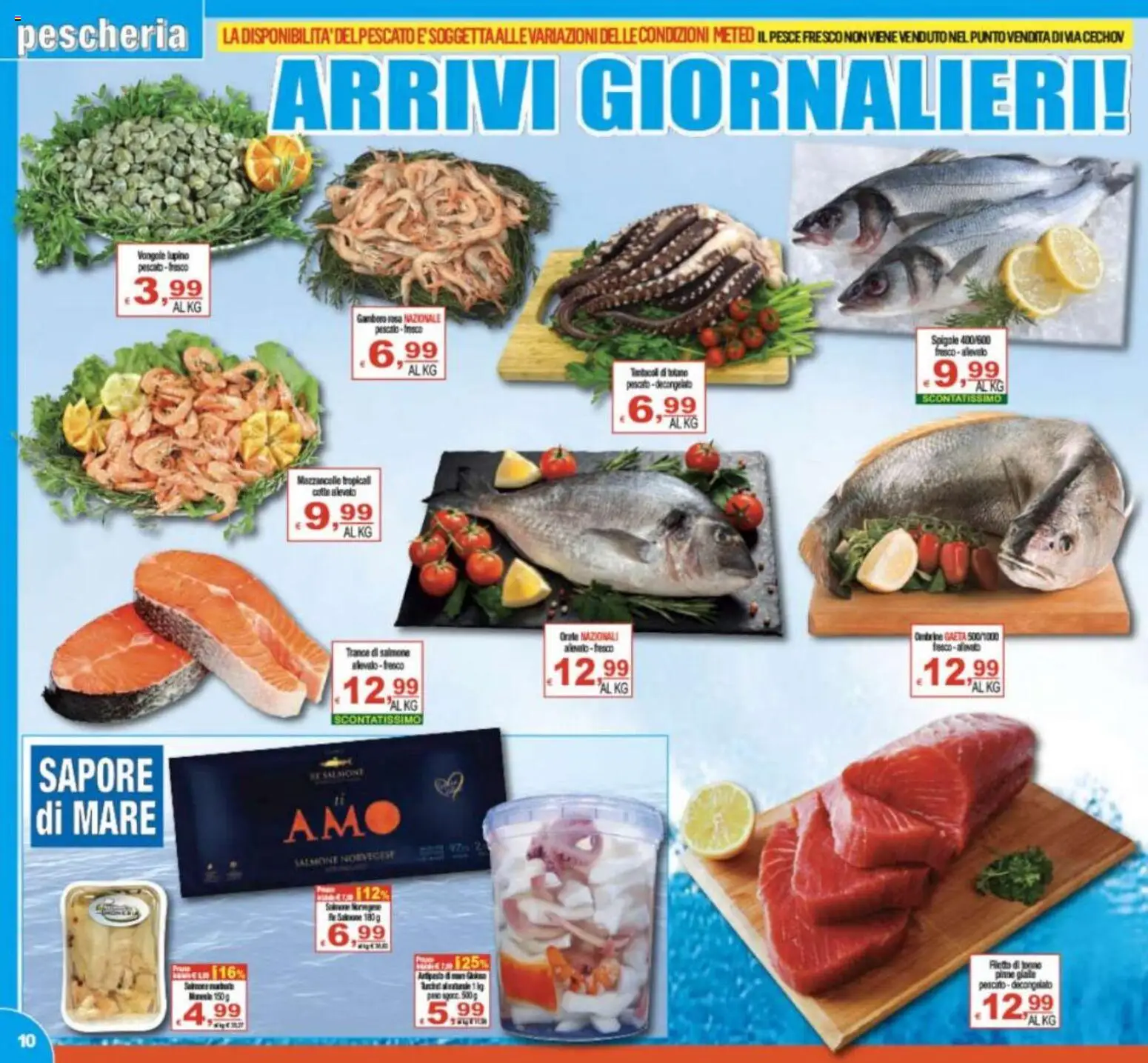 Volantino CTS del 29.04.2026 | Pagina: 10 | Prodotti: Salmone, Pesce, Vongole, Il pesce