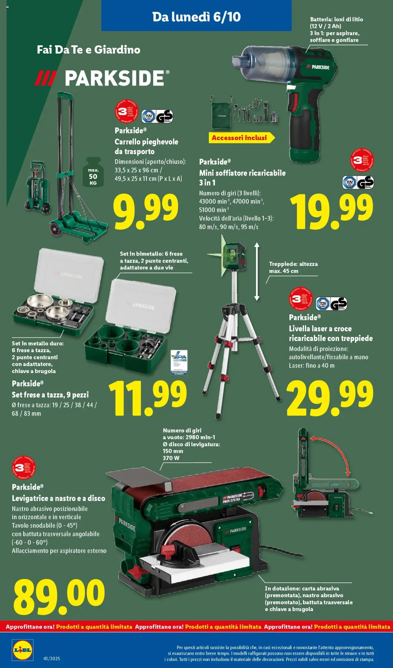 Volantino Lidl del 06.10.2025 | Pagina: 38 | Prodotti: Tè, Carrello, Disco, Batteria