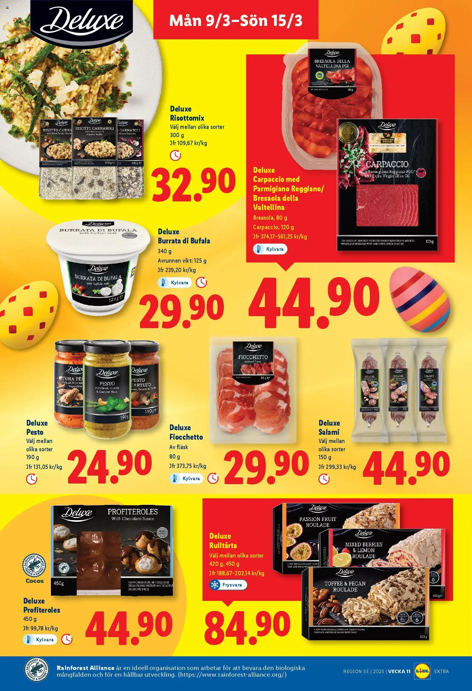 Lidl reklamblad aktuell från 09.03.2026 | Sida: 9 | Produkter: Burrata, Salami, Fläsk, Pesto
