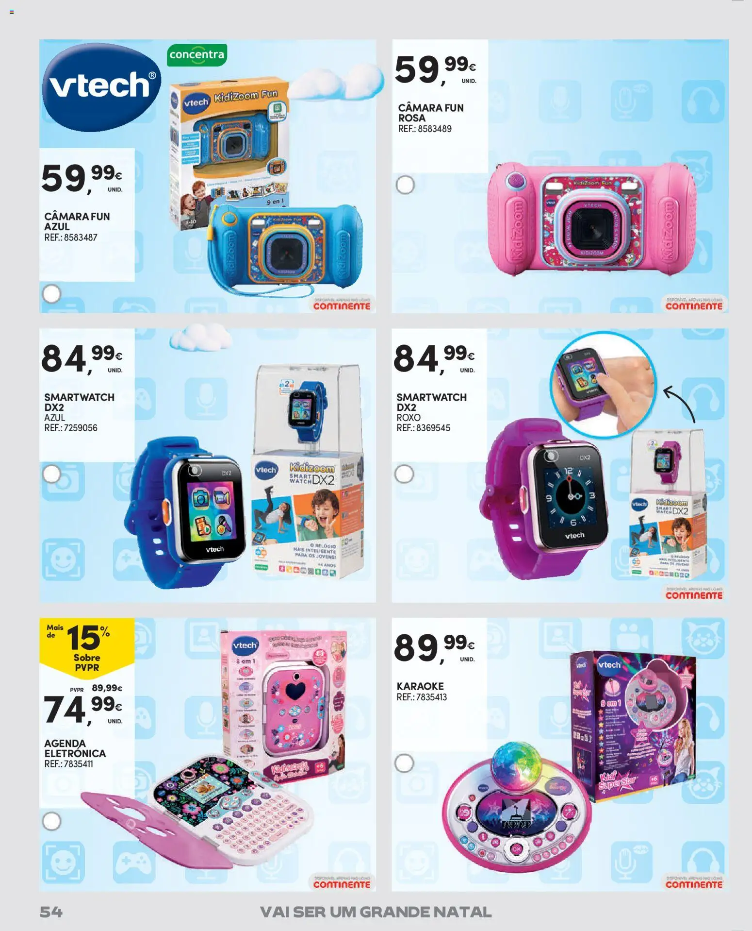 Continente - Brinquedos │ válido de 13.11.2025 | Página: 54 | Produtos: Relógio, Câmera, Smartwatch