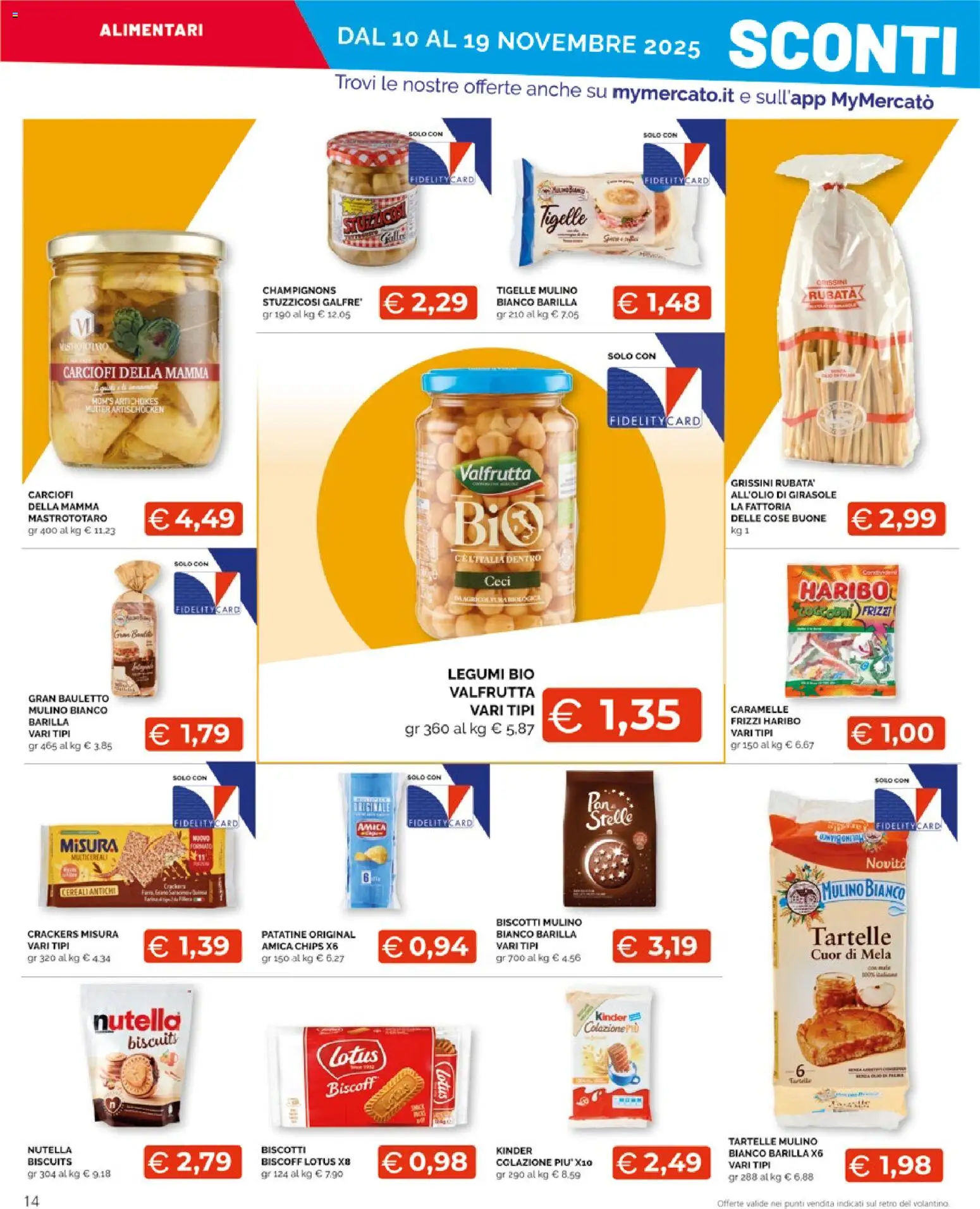 Volantino Mercatò del 10.11.2025 | Pagina: 14 | Prodotti: Caramelle, Biscotti, Nutella, Grissini