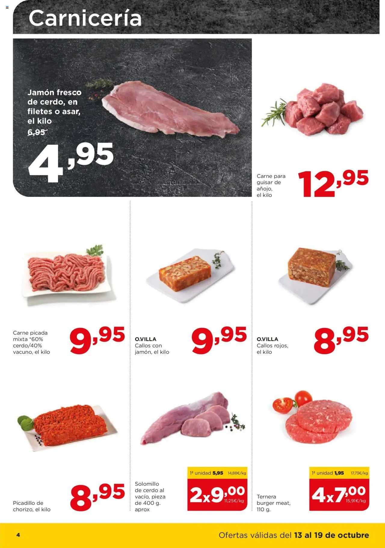 Alimerka folleto Castilla y León │ válido desde el 13.10.2025 | Página: 4 | Productos: Jamón, Cerdo