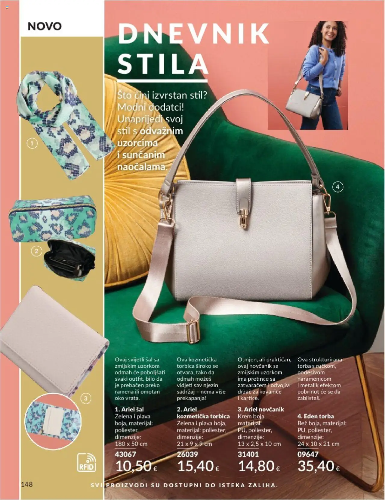 Avon katalog | vrijedi od 31.05.2025 | Stranica: 148 | Proizvodi: Torbica, Novčanik, Torba, Ariel