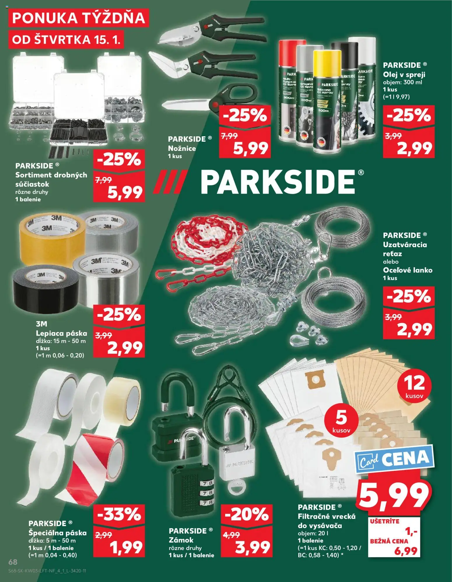 Kaufland SK akciós ujság - amely érvényes a következő dátumtól: 15.01.2026 | Oldal: 68 | Termékek: Parkside