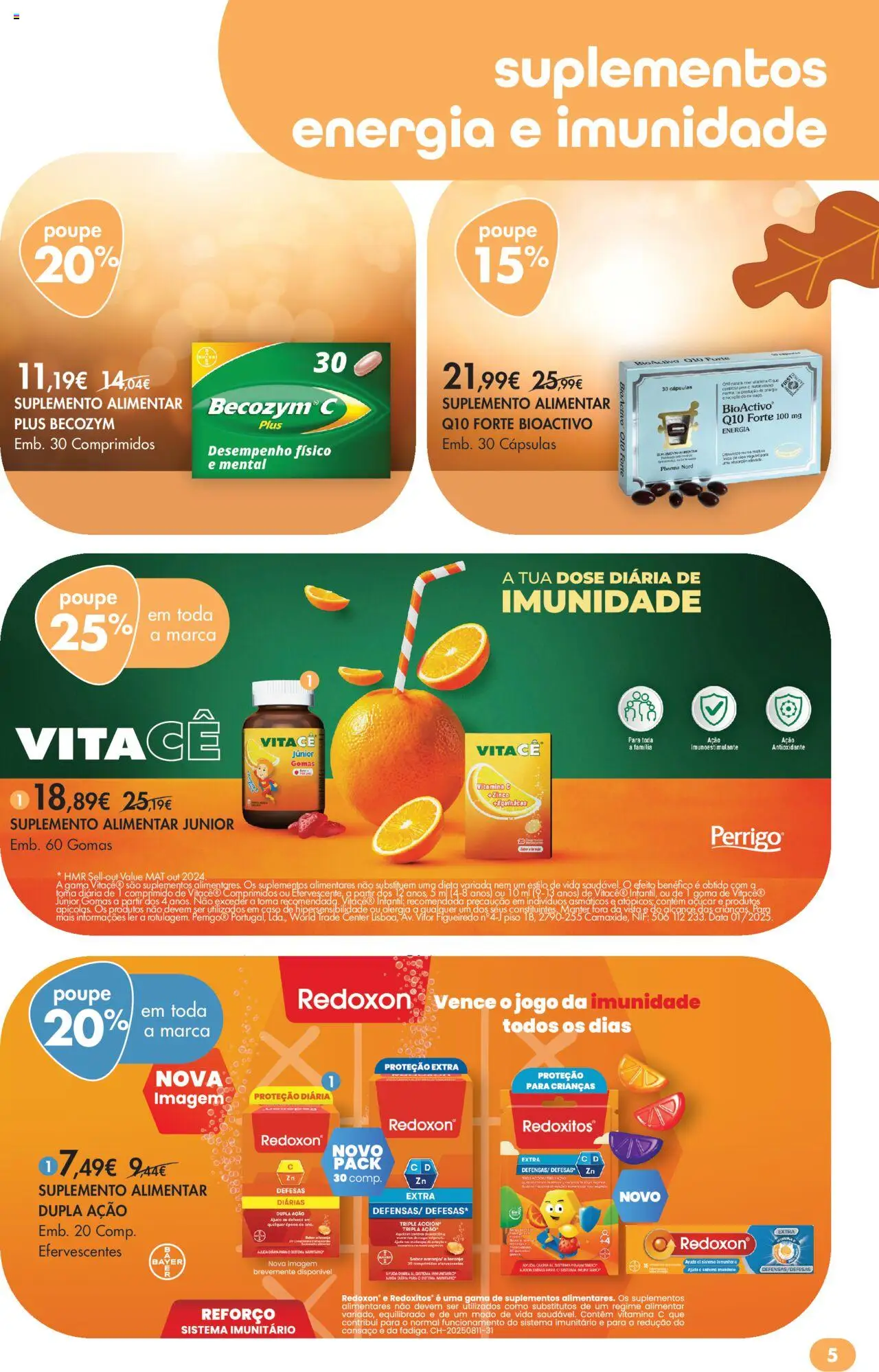 Pingo Doce - Bem Estar Outono Lojas │ válido de 14.10.2025 | Página: 5 | Produtos: Óleo, Vitamina c, Açúcar, Gomas