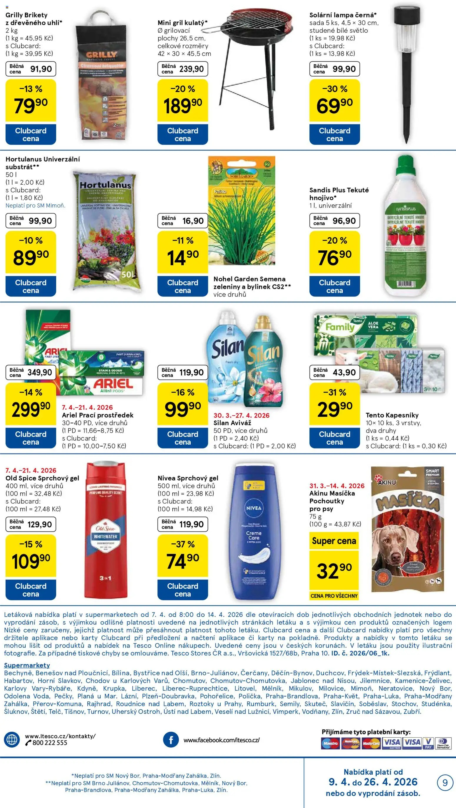 Tesco leták - Supermarket od 07.04.2026 | Strana: 9 | Produkty: Prací prostředek, Gril, Silan, Lampa