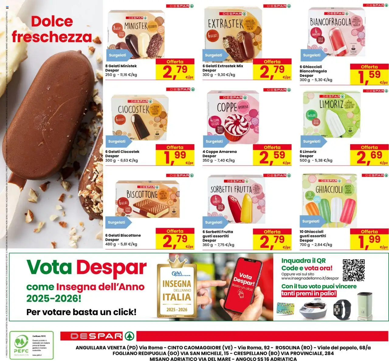 Volantino Despar del 07.08.2025 | Pagina: 24 | Prodotti: Ghiaccioli, Gelato, Cacao, Amarena