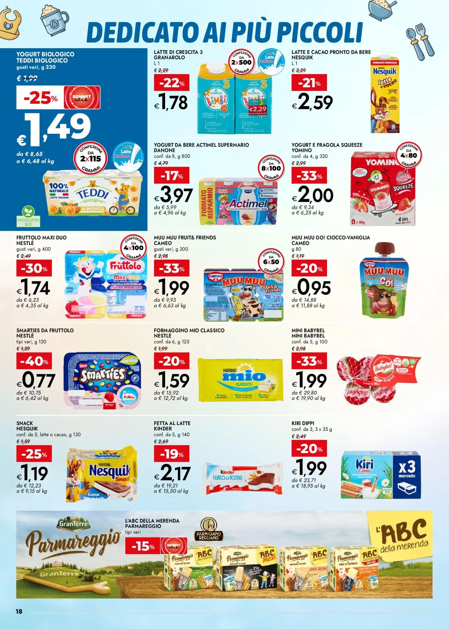 Volantino bennet del 15.01.2026 | Pagina: 18 | Prodotti: Yogurt, Cacao, Parmigiano reggiano, Parmigiano