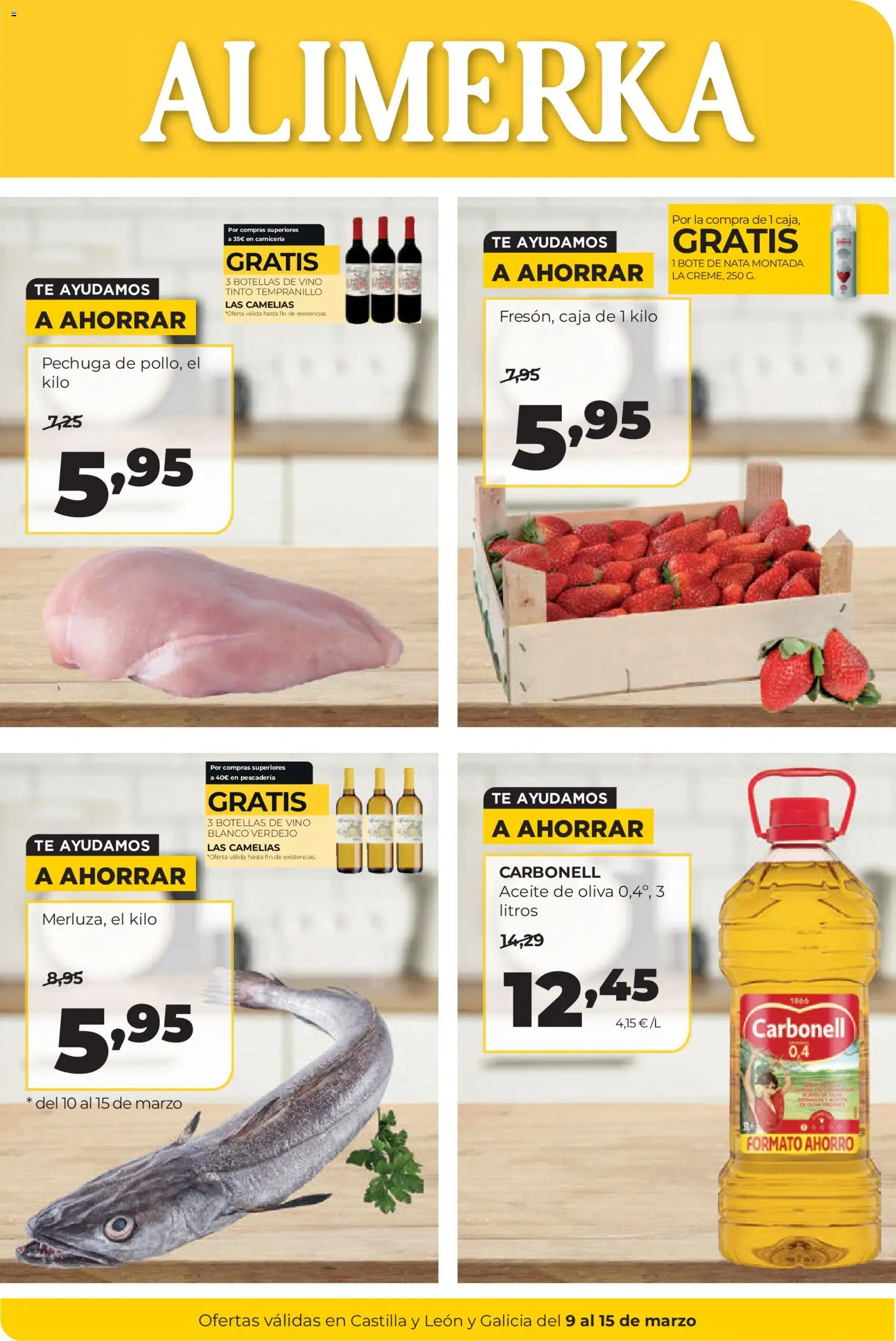Alimerka folleto Castilla y León │ válido desde el 09.03.2026 | Página: 1 | Productos: Vino, Té, Aceite de oliva, Caja