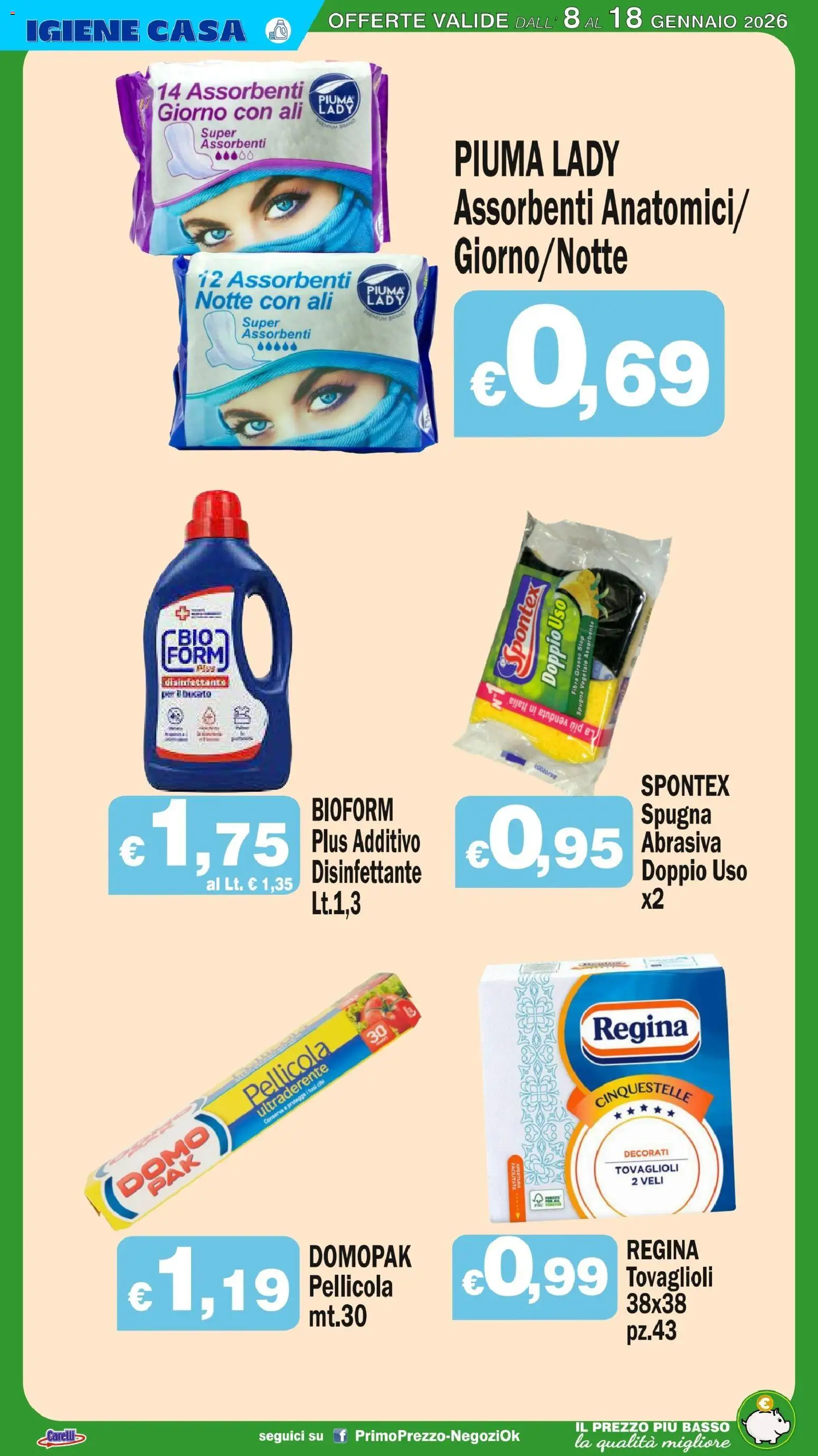 Volantino Primo Prezzo del 08.01.2026 | Pagina: 21 | Prodotti: Spugna, Pellicola