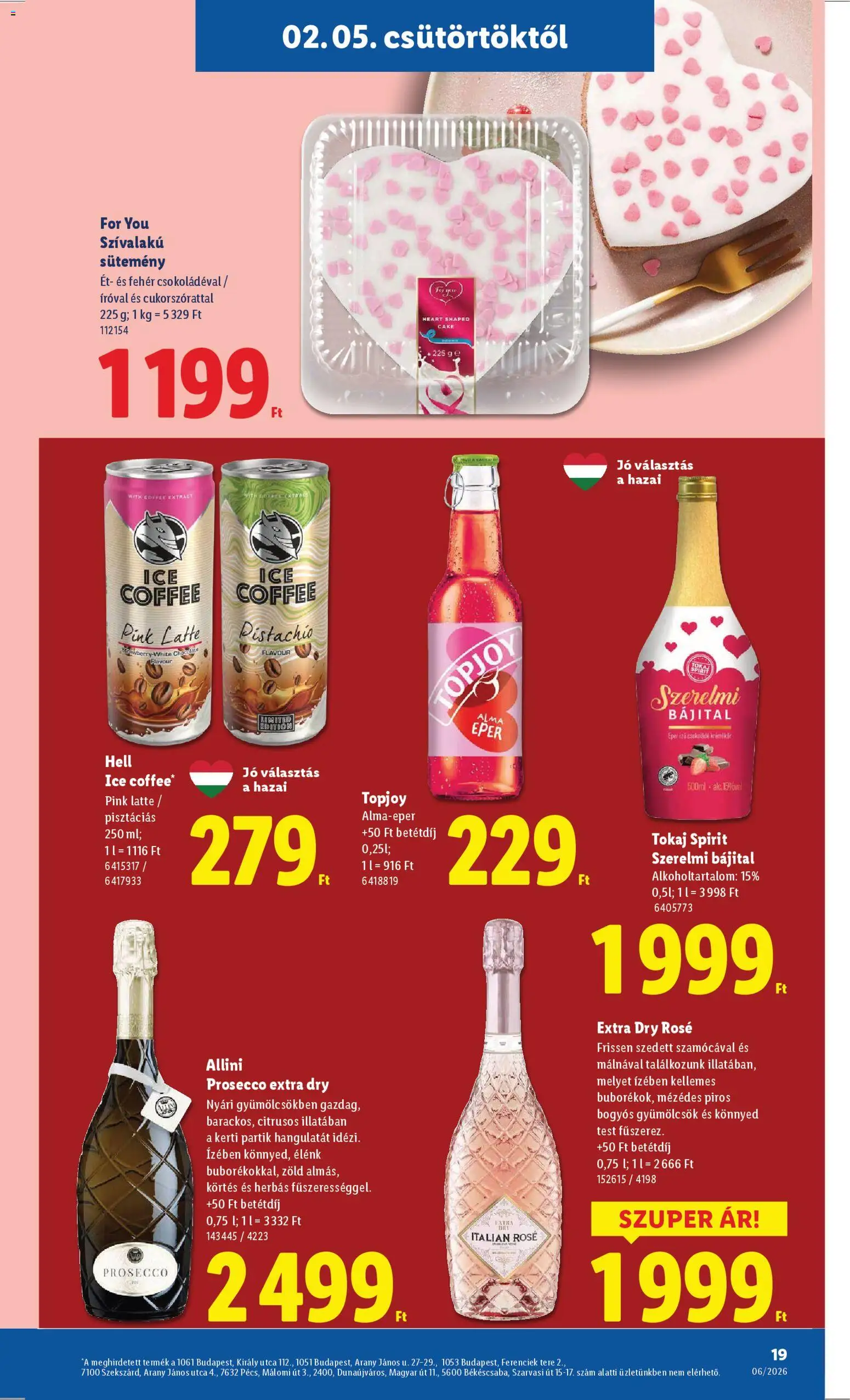 Lidl akciós ujság - amely érvényes a következő dátumtól: 05.02.2026 | Oldal: 19 | Termékek: Alma, Eper, Sütemény