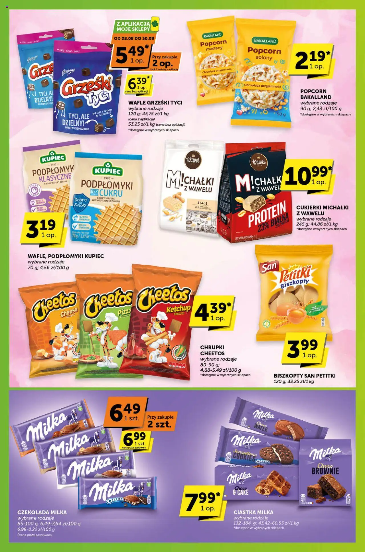 Groszek Gazetka - Sprawdź, co więcej od 21.08.2025 | Strona: 6 | Produkty: Wafle, Chrupki, Czekolada milka, Cukierki