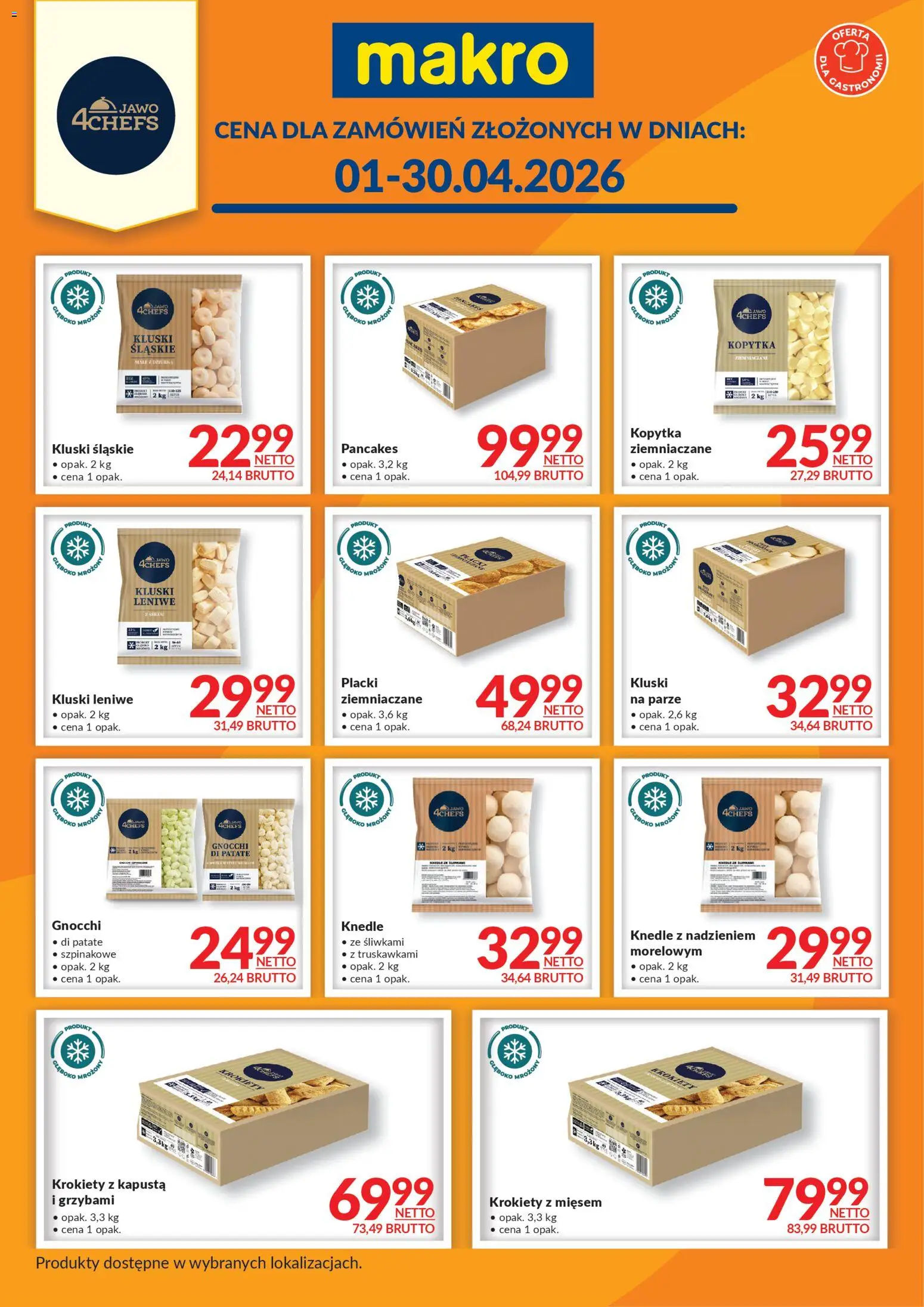 Makro gazetka - JAWO od 01.04.2026 | Strona: 1 | Produkty: Kapusta, Krokiety, Kluski śląskie, Kopytka