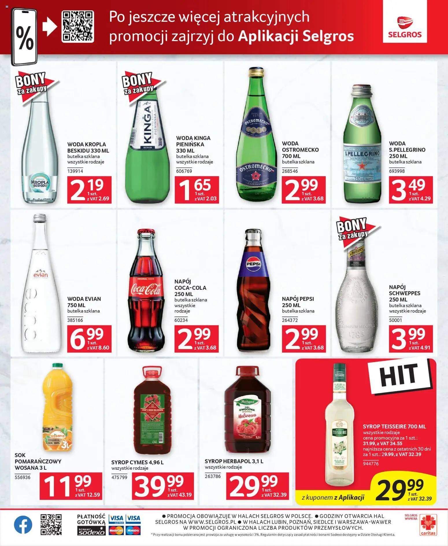 Selgros cash&carry gazetka - Oferta dla gastronomii od 26.03.2026 | Strona: 14 | Produkty: Syrop, Pepsi, Coca cola, Woda