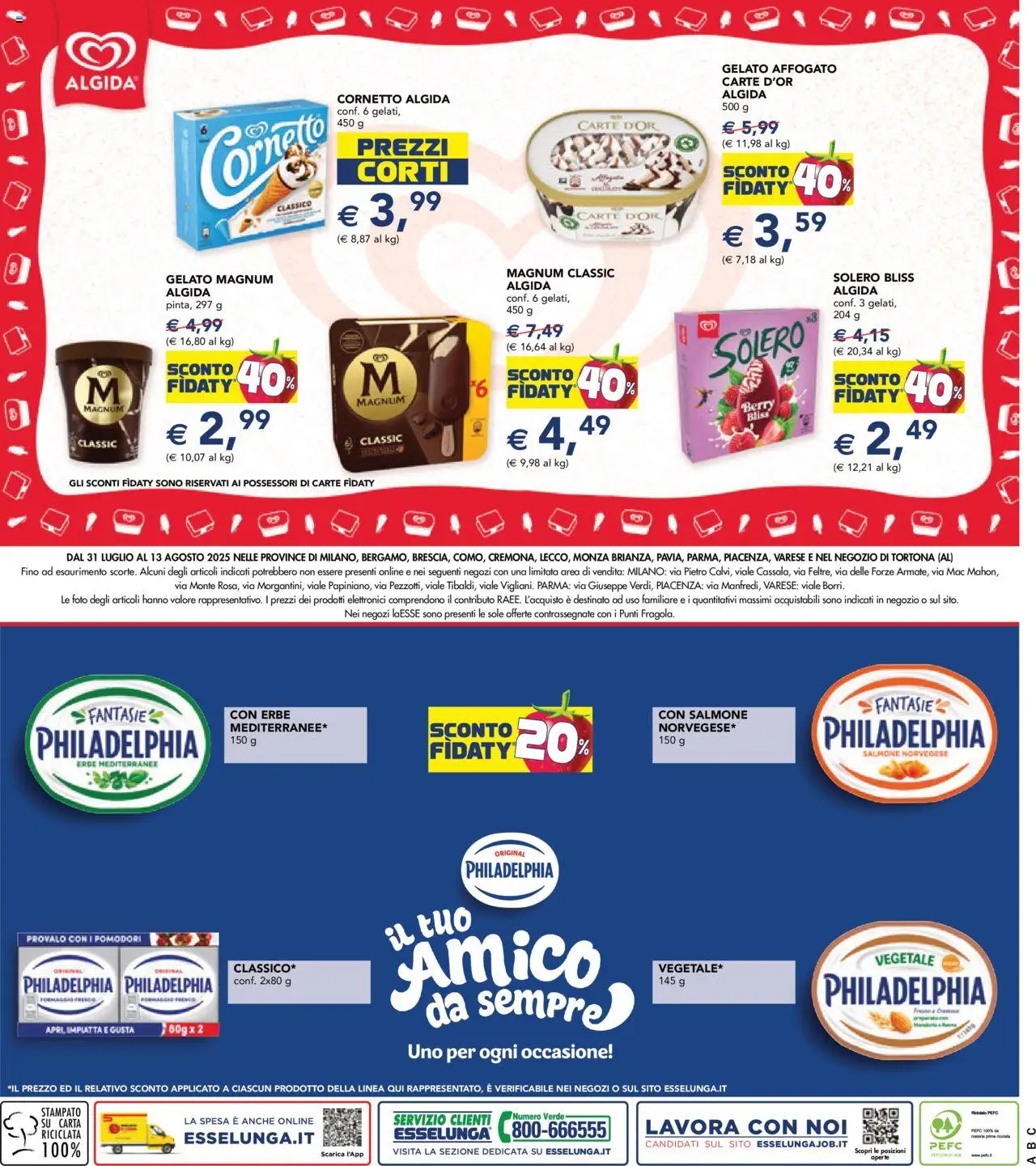 Volantino Esselunga S del 31.07.2025 | Pagina: 24 | Prodotti: Salmone, Cornetto, Gelato, Pomodori