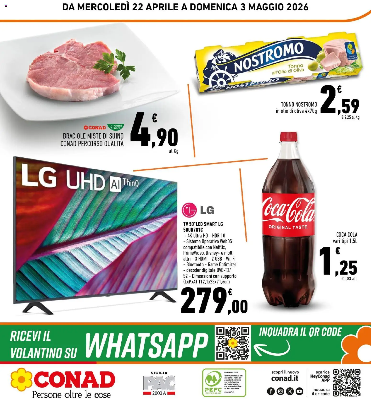 Volantino Conad del 22.04.2026 | Pagina: 32 | Prodotti: Suino, Olio, Olive, Tonno