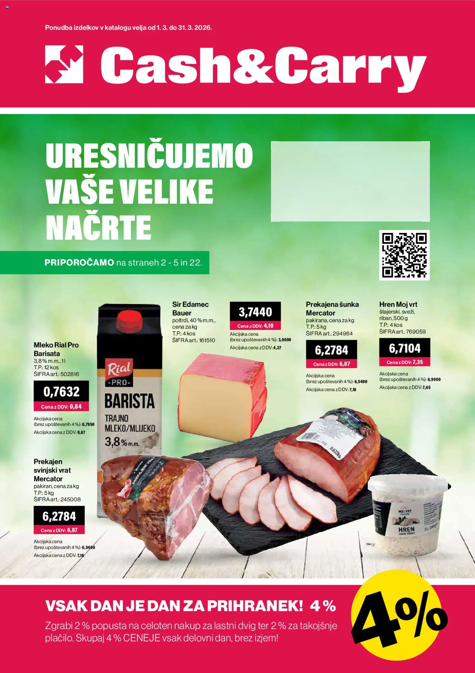 Novi Mercator katalog ponudbe – veljaven od 01.03.2026 | Stran: 1 | Izdelki: Edamec, Mleko, Sir, Sunka