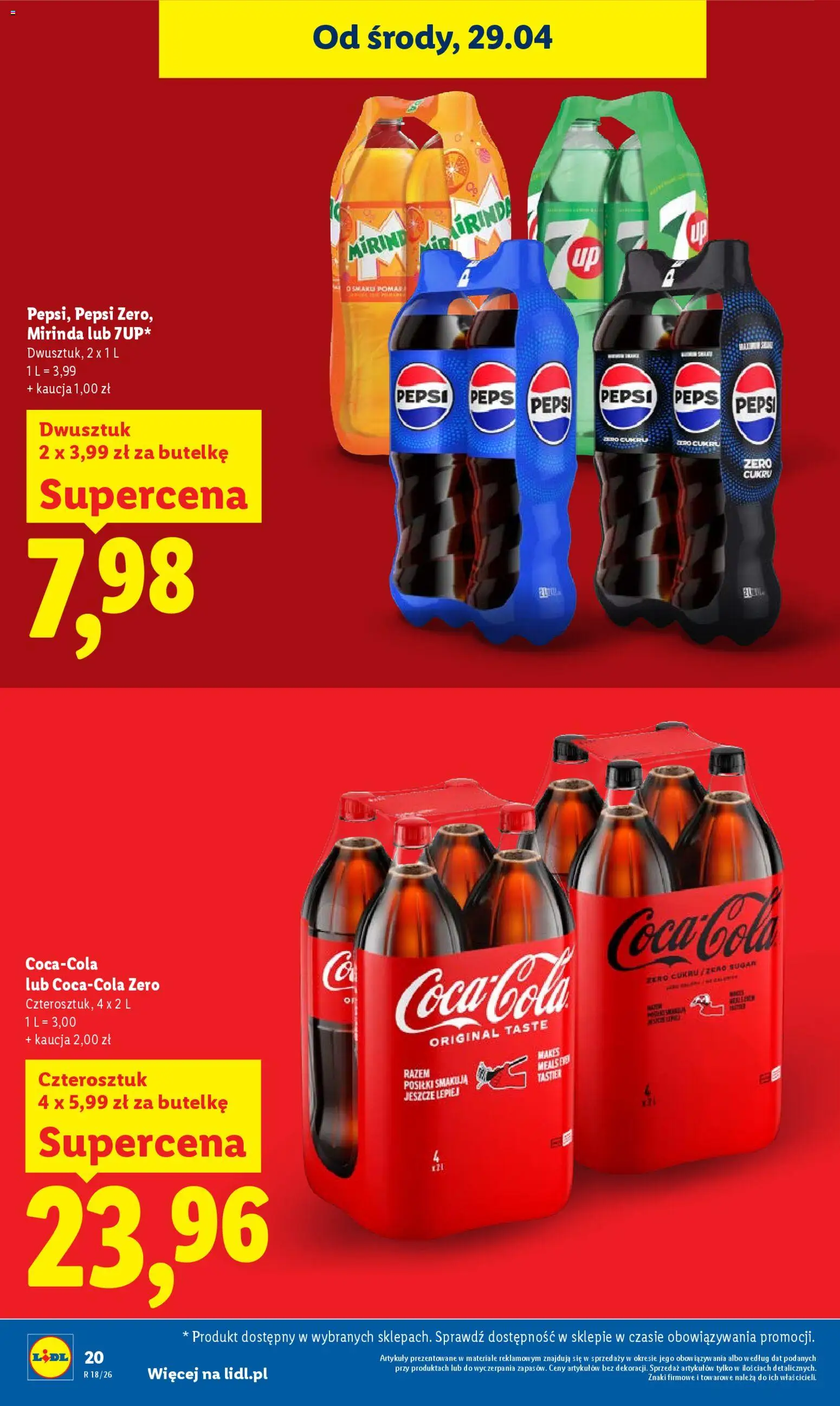 Lidl Polsko leták od 29.04.2026 | Strana: 20 | Produkty: Pepsi, Mirinda