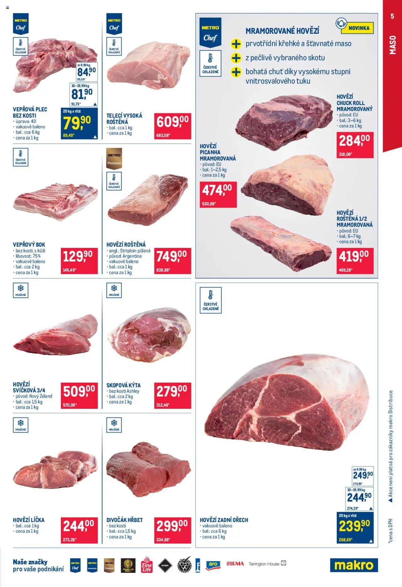 Makro leták - Gastronomie od 10.09.2025 | Strana: 5 | Produkty: Hovězí líčka, Hovězí, Vepřový bok, Hovězí roštěná