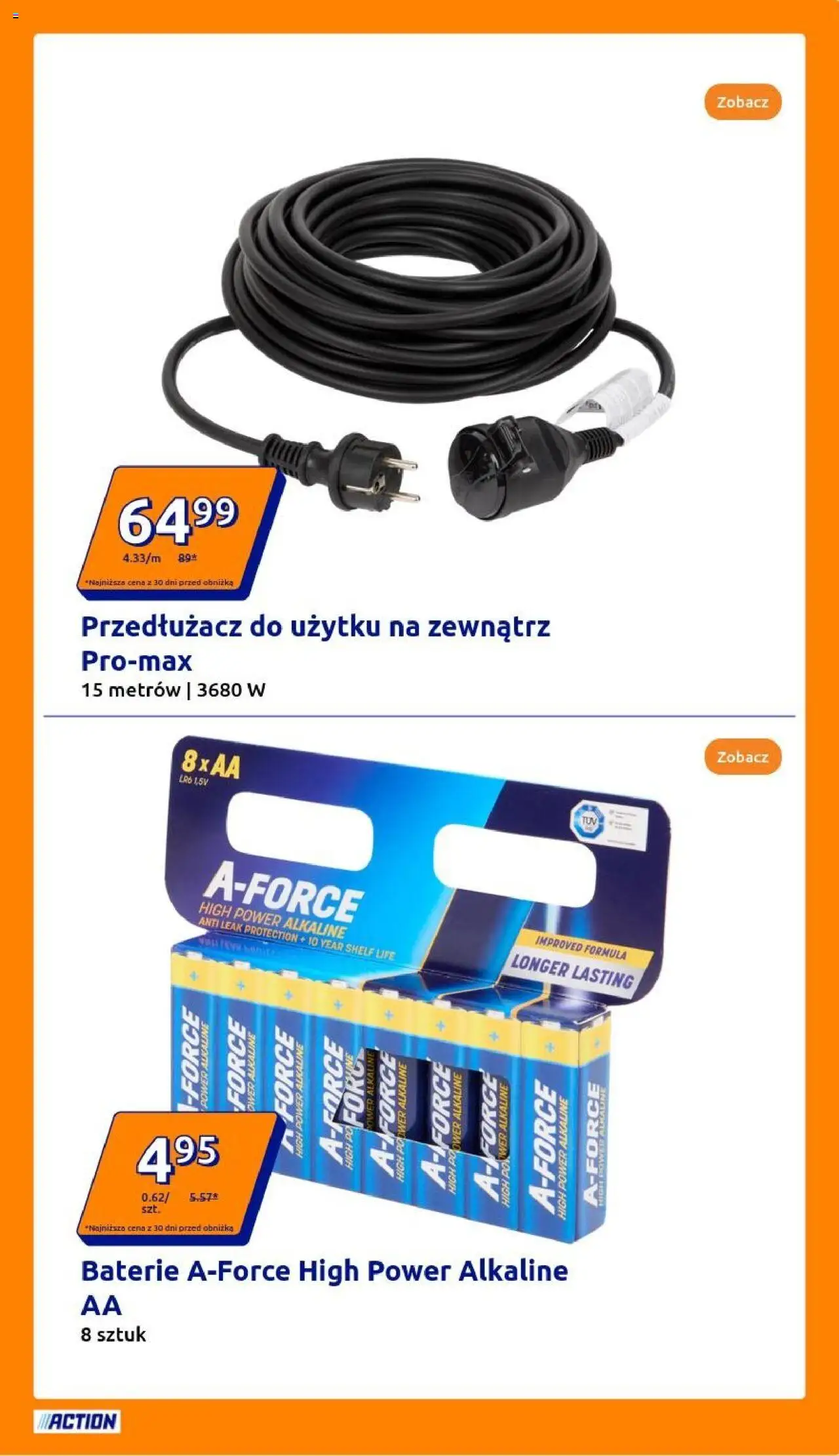 Action Gazetka od 06.08.2025 | Strona: 11 | Produkty: Baterie, Przedłużacz