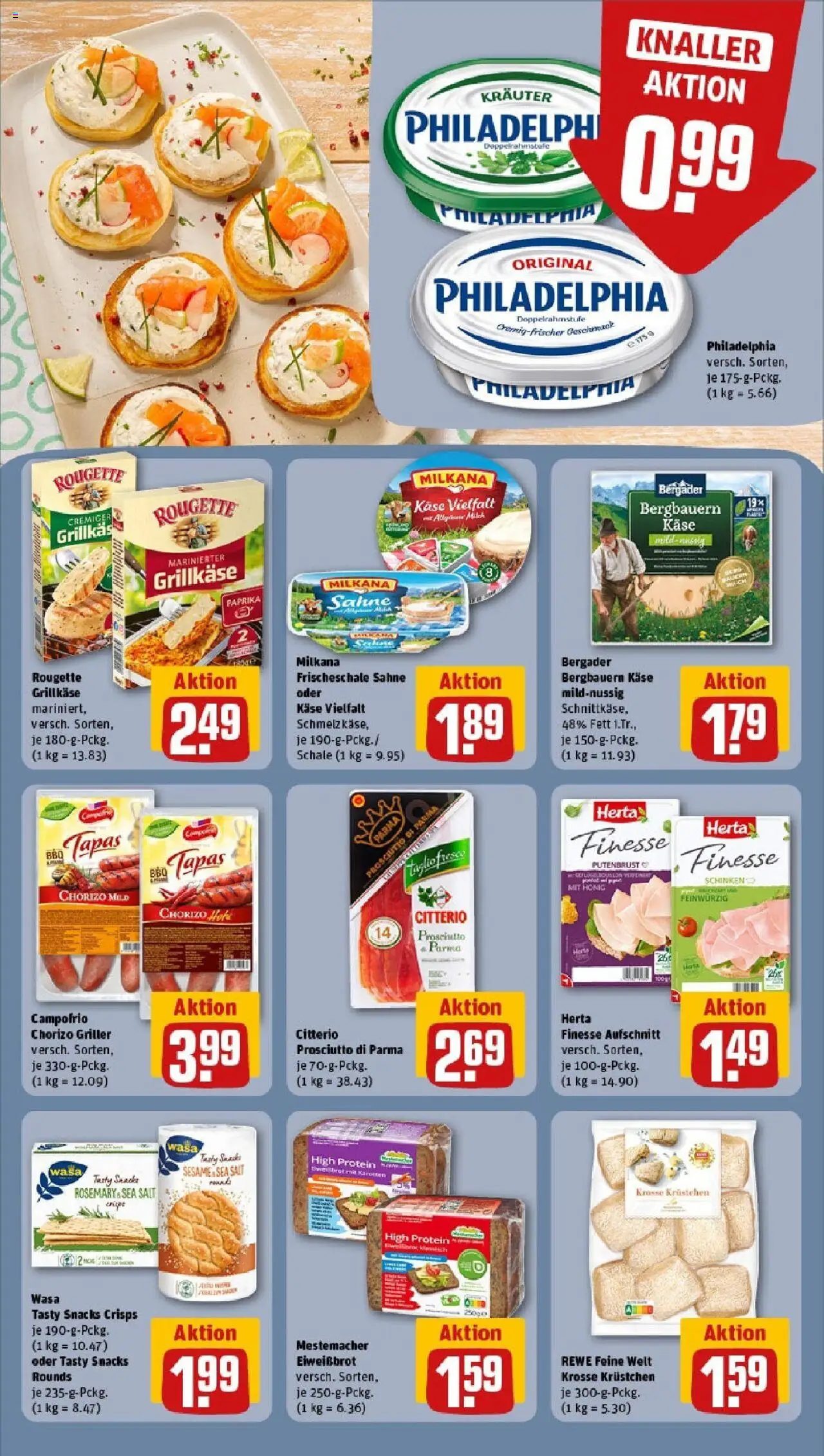 Rewe - Rewe: Wochenangebote (ab 20.04.2025) zum Blättern » Angebote | Seite: 15 | Produkte: Käse, Milkana, Sahne, Herta finesse