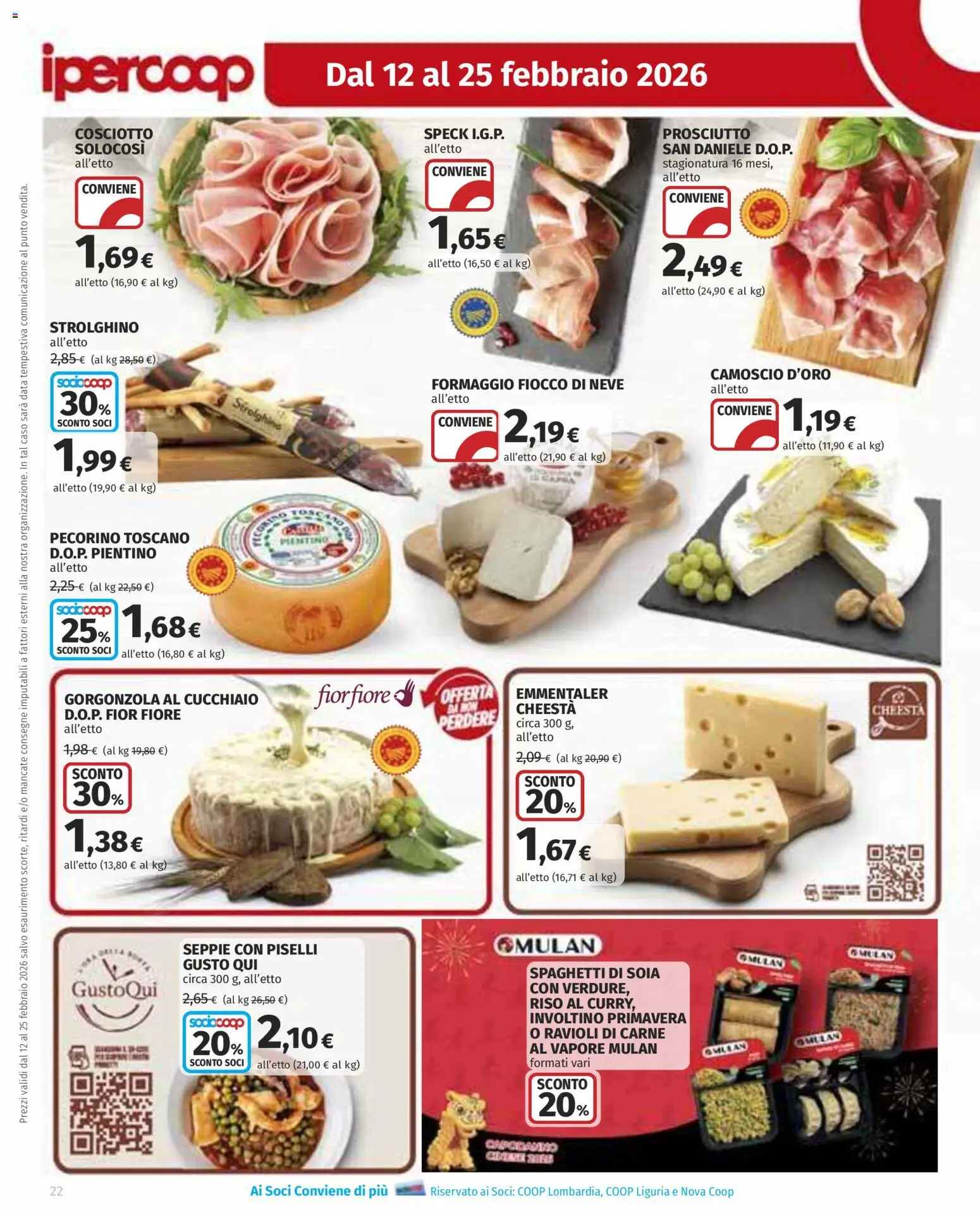 Volantino Ipercoop del 12.02.2026 | Pagina: 22 | Prodotti: Riso, Verdure, Data, Pecorino