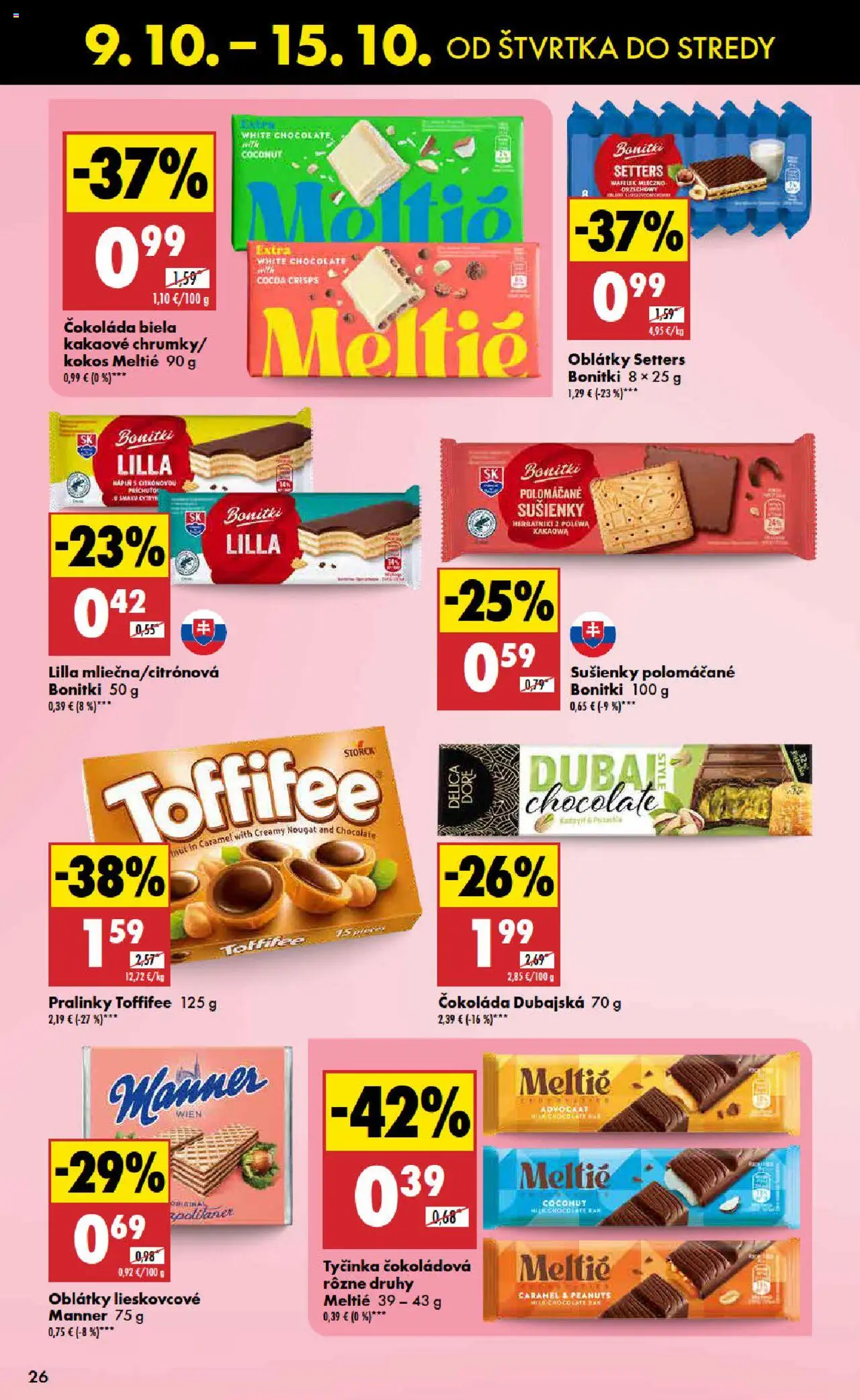 Nové Biedronka akcie – leták je platný od 09.10.2025 | Strana: 26 | Produkty: Čokoláda, Toffifee