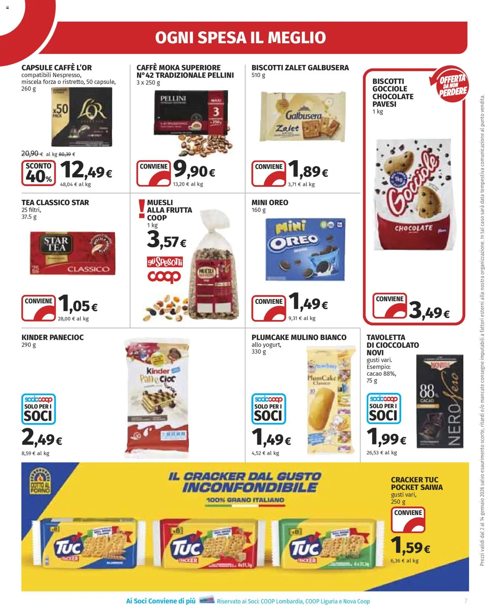 Volantino Ipercoop del 02.01.2026 | Pagina: 7 | Prodotti: Cioccolato, Biscotti, Plumcake, Cacao