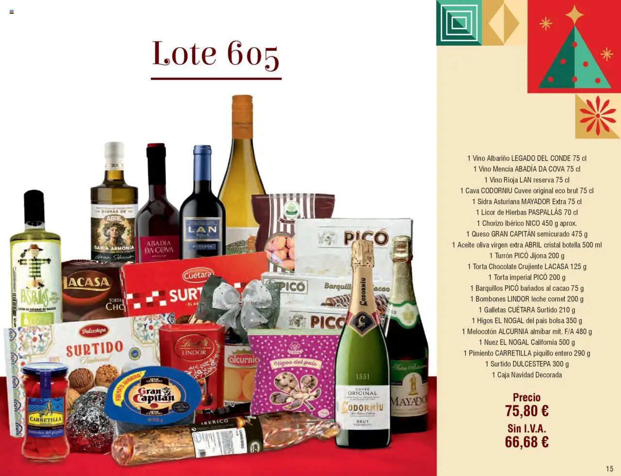 Froiz Catálogo Lotes y Cestas │ válido desde el 16.10.2025 | Página: 15 | Productos: Licor, Aceite, Vino, Caja