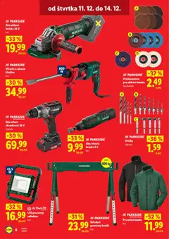 Lidl leták platný od 11.12.2025 | Strana: 6 | Produkty: Reflektor, Skrutkovač, Uhlová brúska, Aku