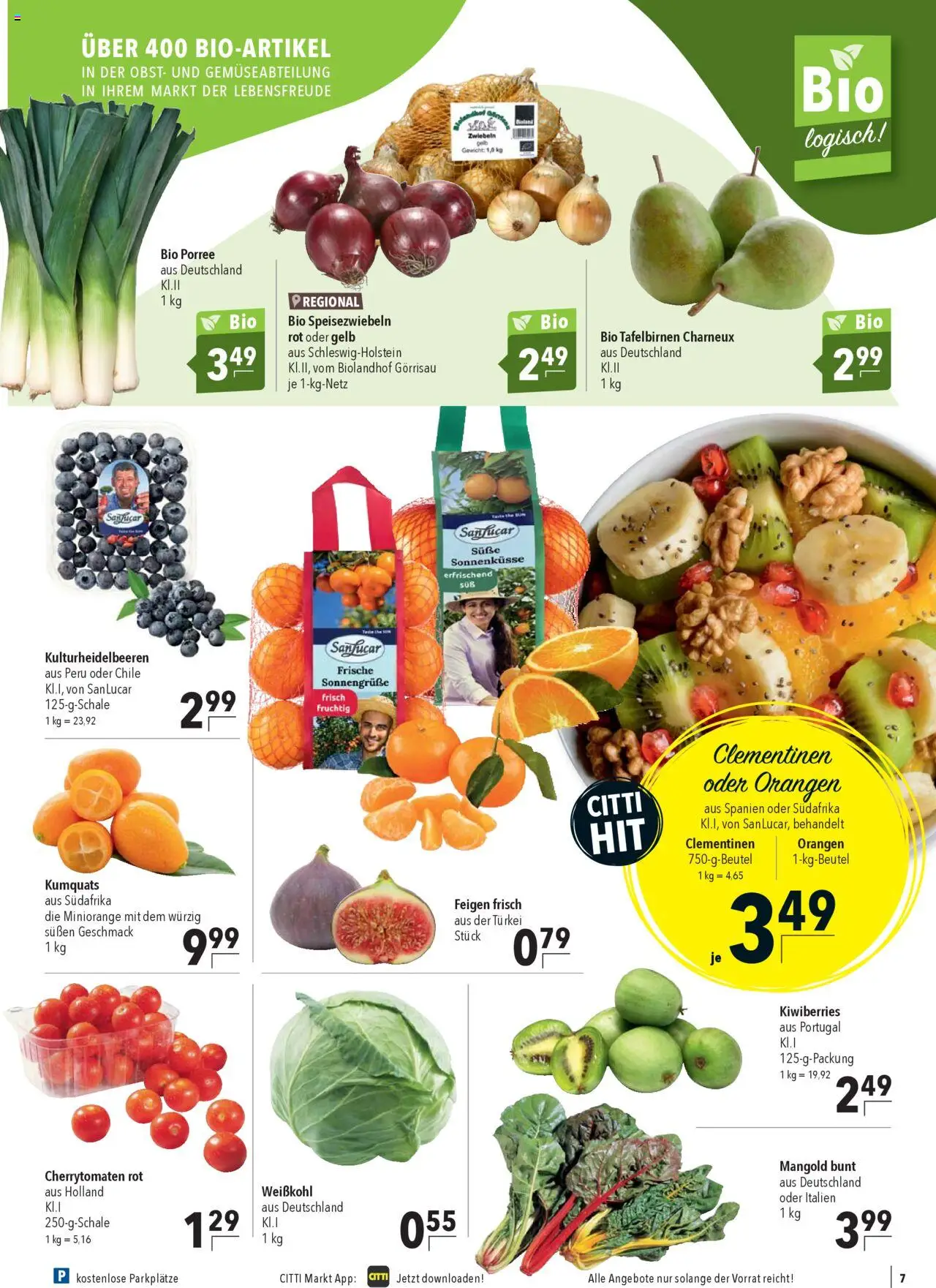 CITTI Markt Prospekt 	 – gültig ab 08.10.2025 | Seite: 7 | Produkte: Gewicht, Orangen, Zwiebeln, Obst