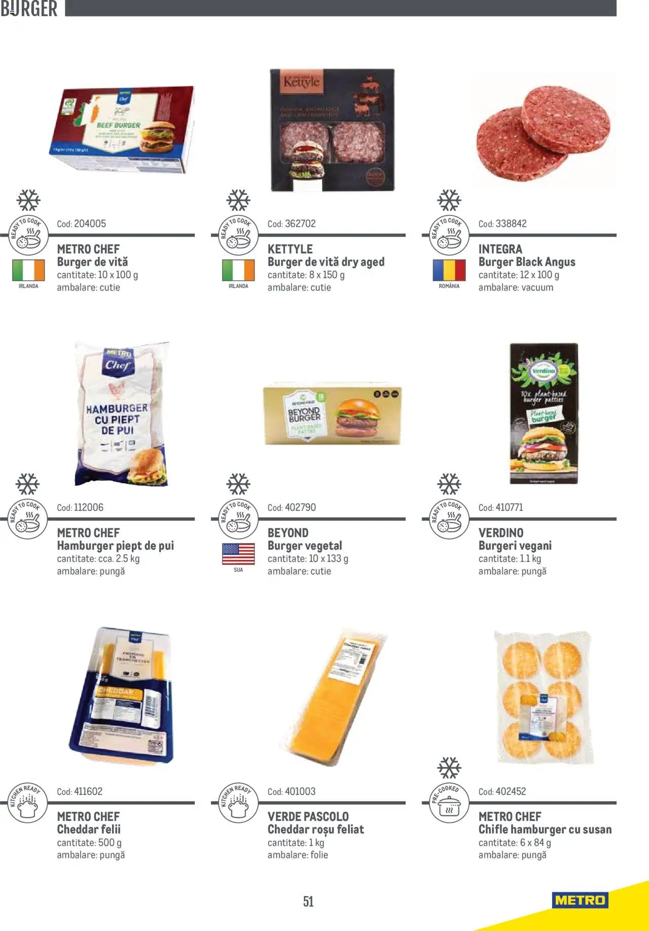 Noul catalog Metro – valabil de la 14.11.2024 | Pagină: 51 | Produse: Pungă, Cutie, Burger