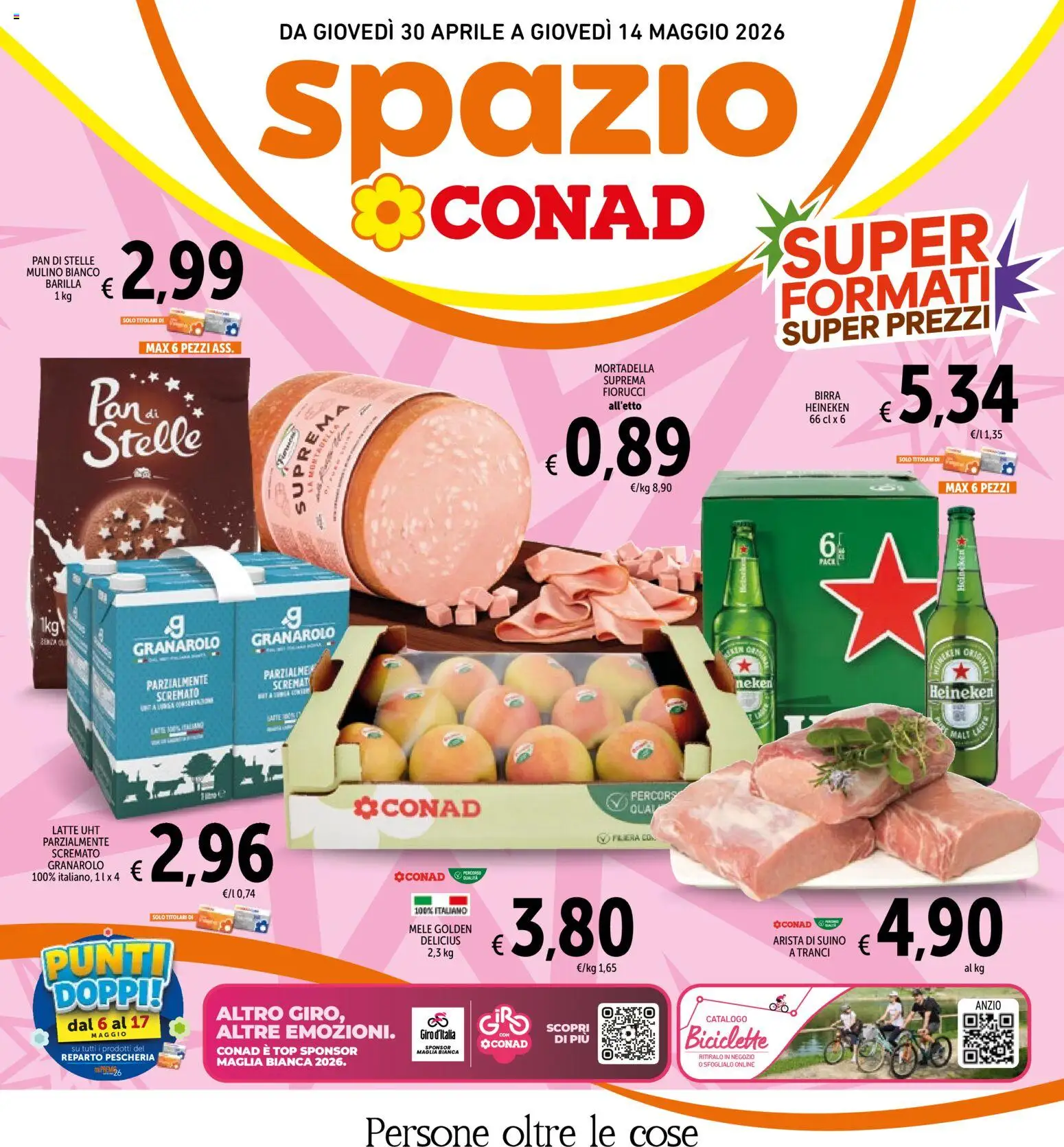 Volantino Spazio Conad del 30.04.2026 | Pagina: 1 | Prodotti: Birra, Latte, Top, Mortadella