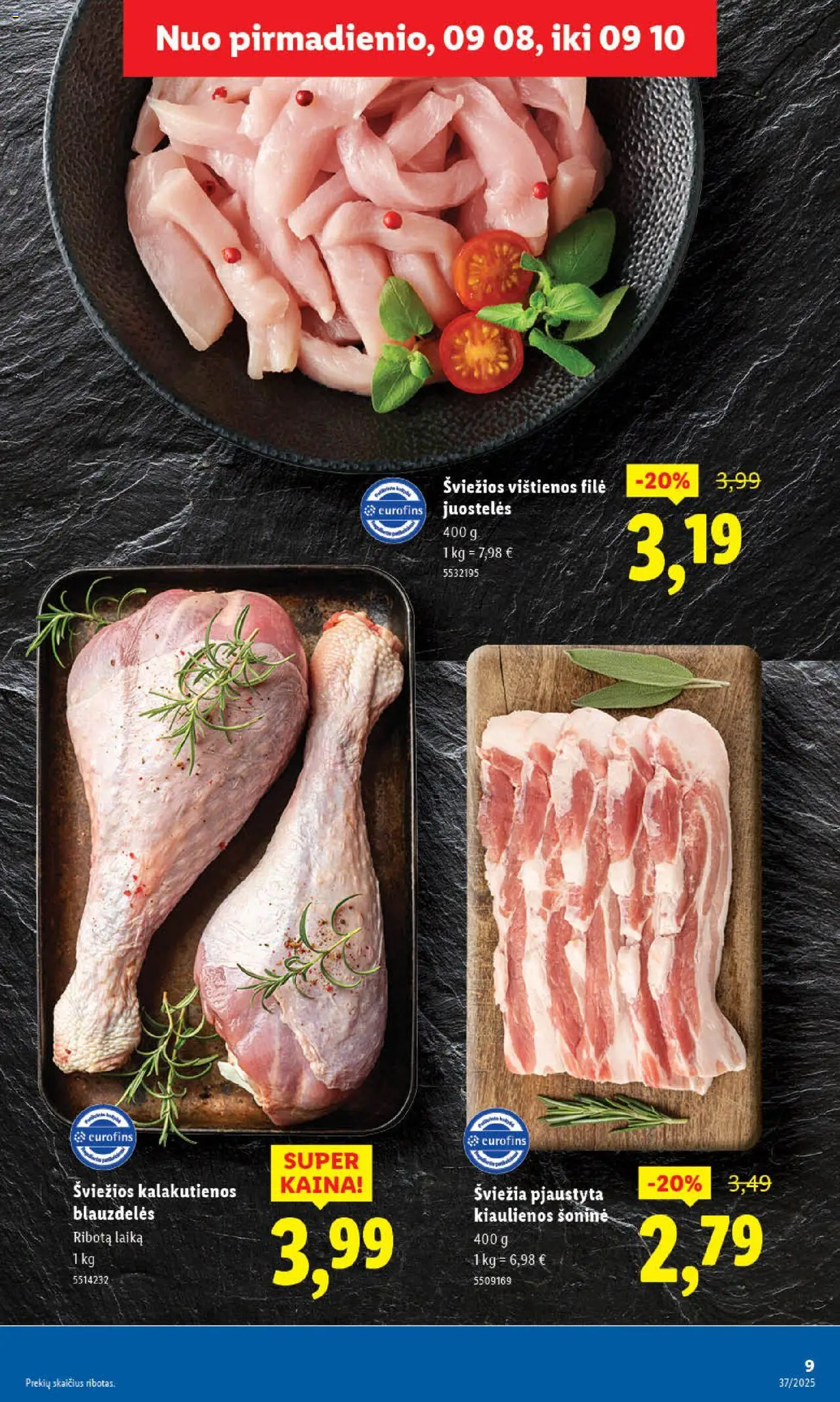 LIDL akcijos nuo 08.09.2025 | Puslapis: 9 | Prekių: Vištienos, Kiaulienos
