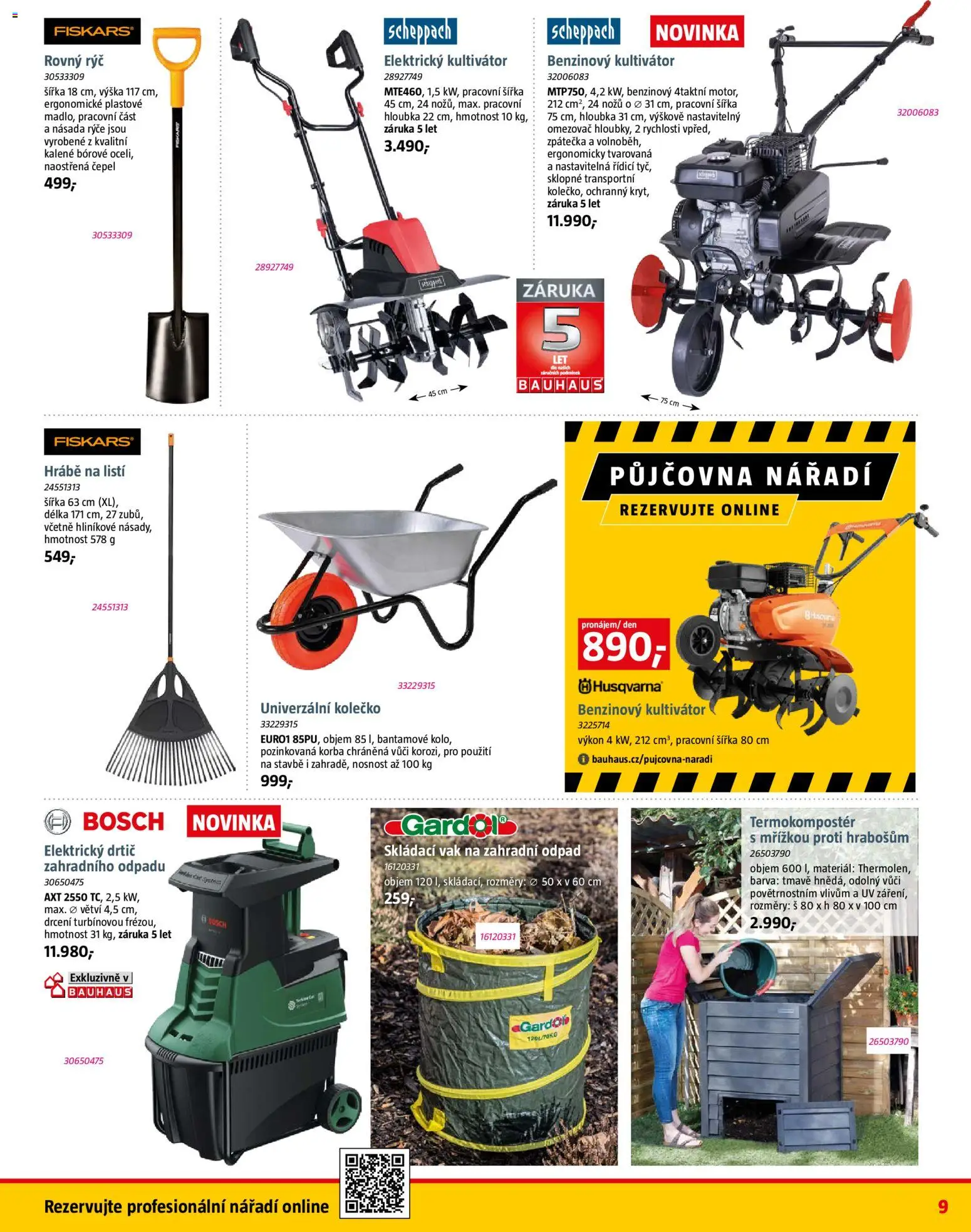 Bauhaus leták od 06.03.2026 | Strana: 9 | Produkty: Kultivátor, Nářadí, Rýč, Hrábě