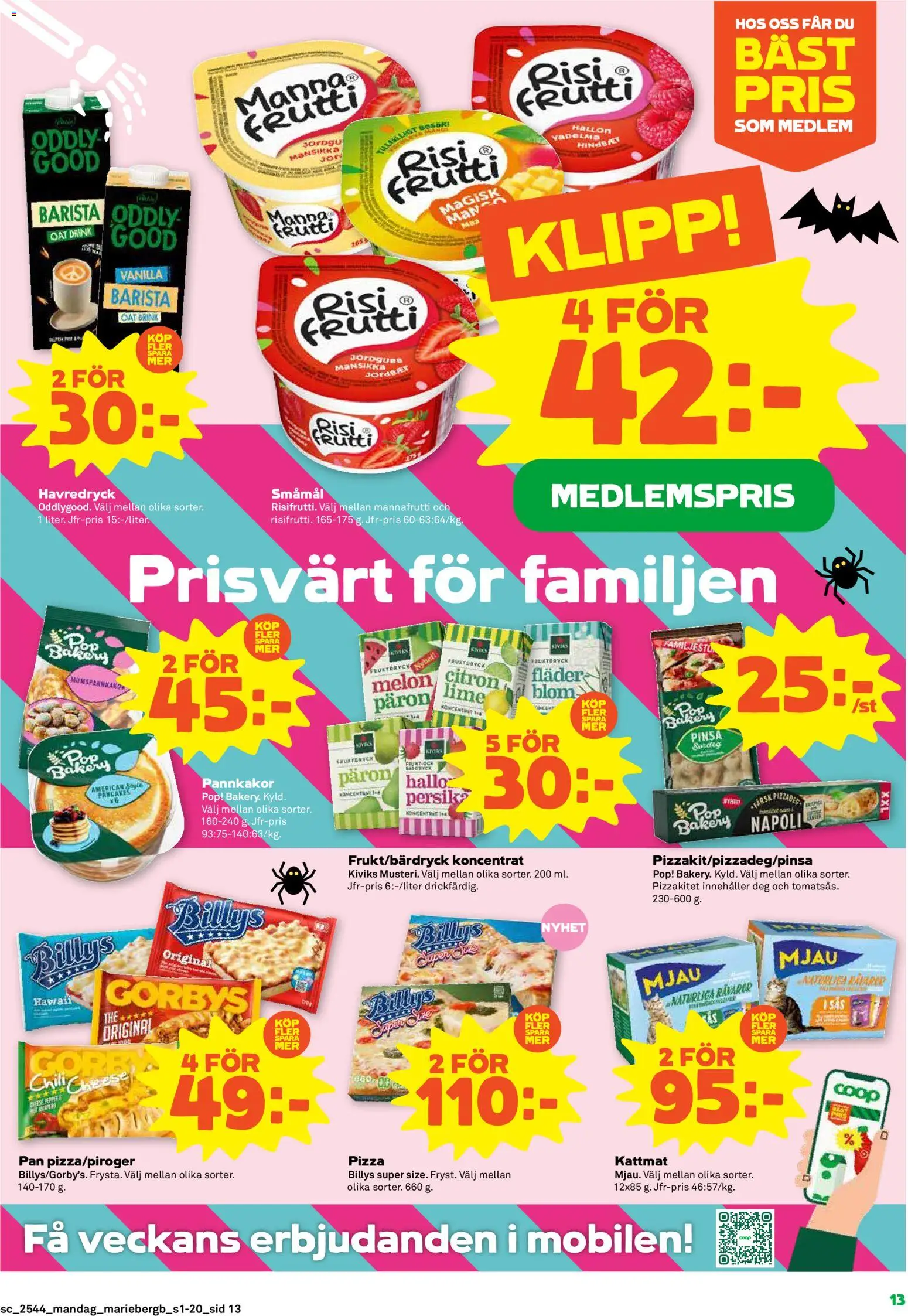 Coop Forum reklamblad aktuell från 27.10.2025 | Sida: 13 | Produkter: Chili, Kattmat, Lime, Hallon